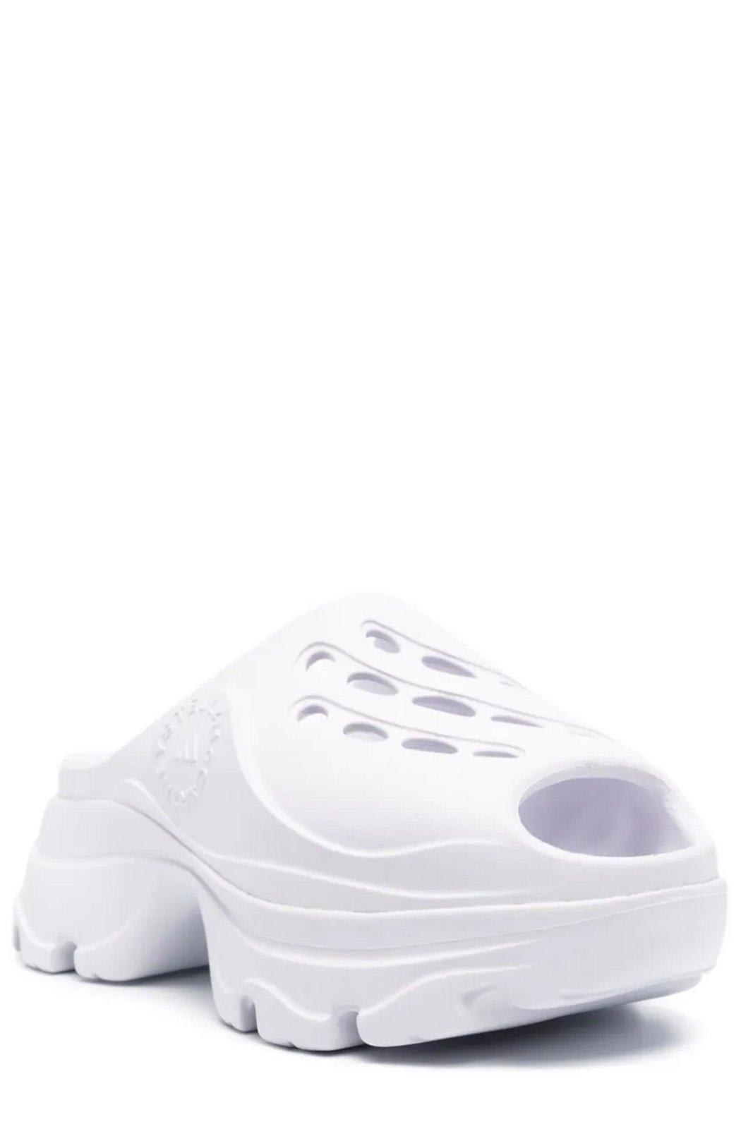 Shop Adidas By Stella Mccartney Cut-out Detailed Slip-on Clogs In White