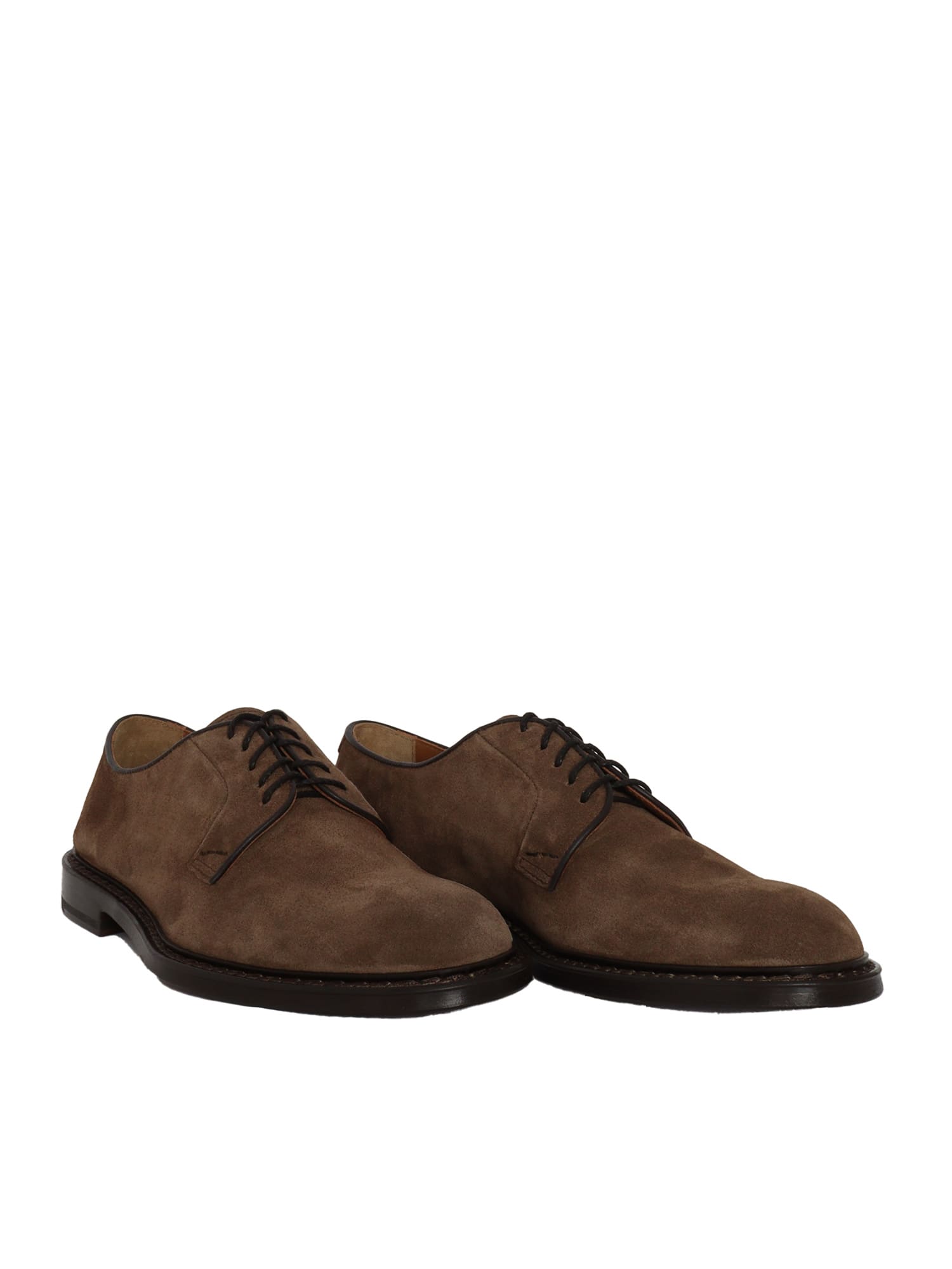 Shop Doucal's Suede Derby Shoes In Brown