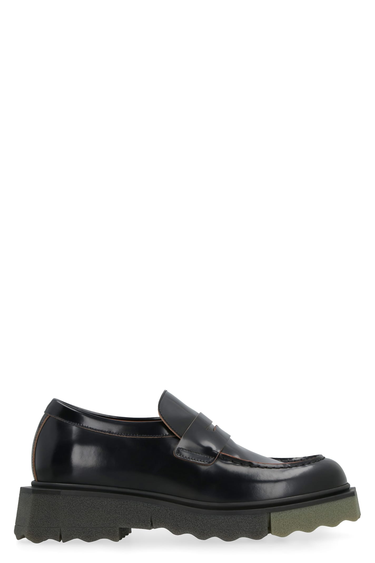 Off-white Leather Loafers In Black