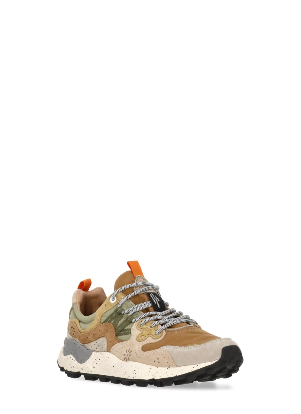 Flower Mountain Logoed Suede Leather Trainers In Multi