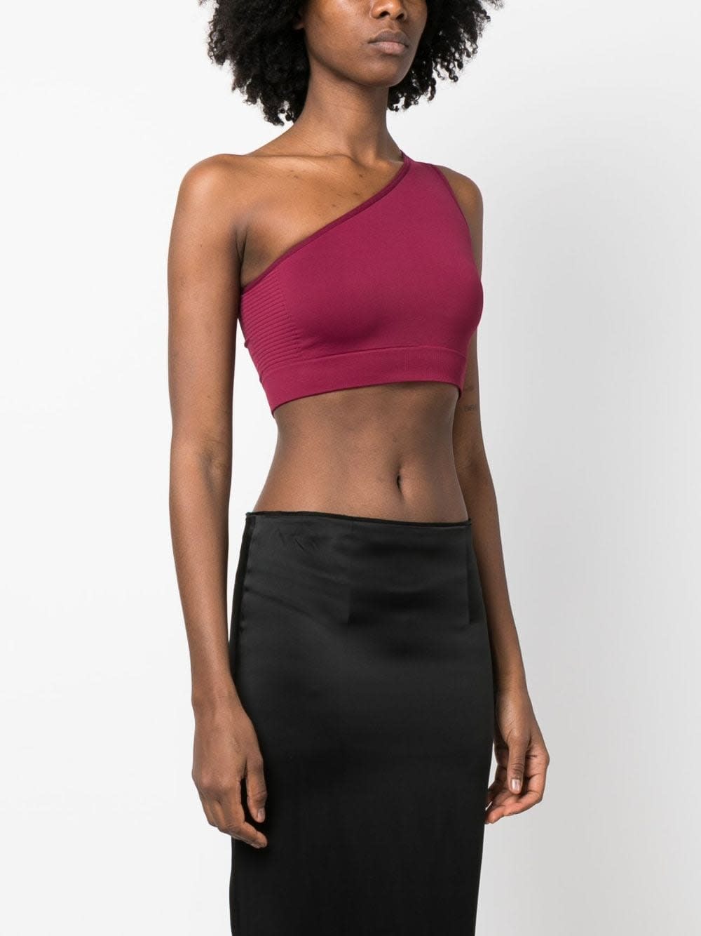 Rick Owens Knitted One-shoulder Bandeau Top In Pink