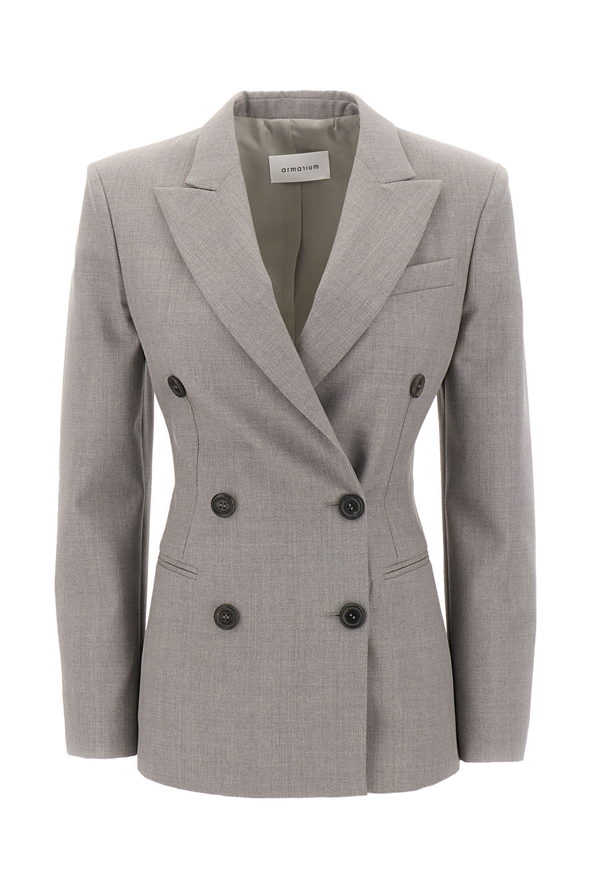 Shop Armarium Grey Wool Myra Blazer In 004