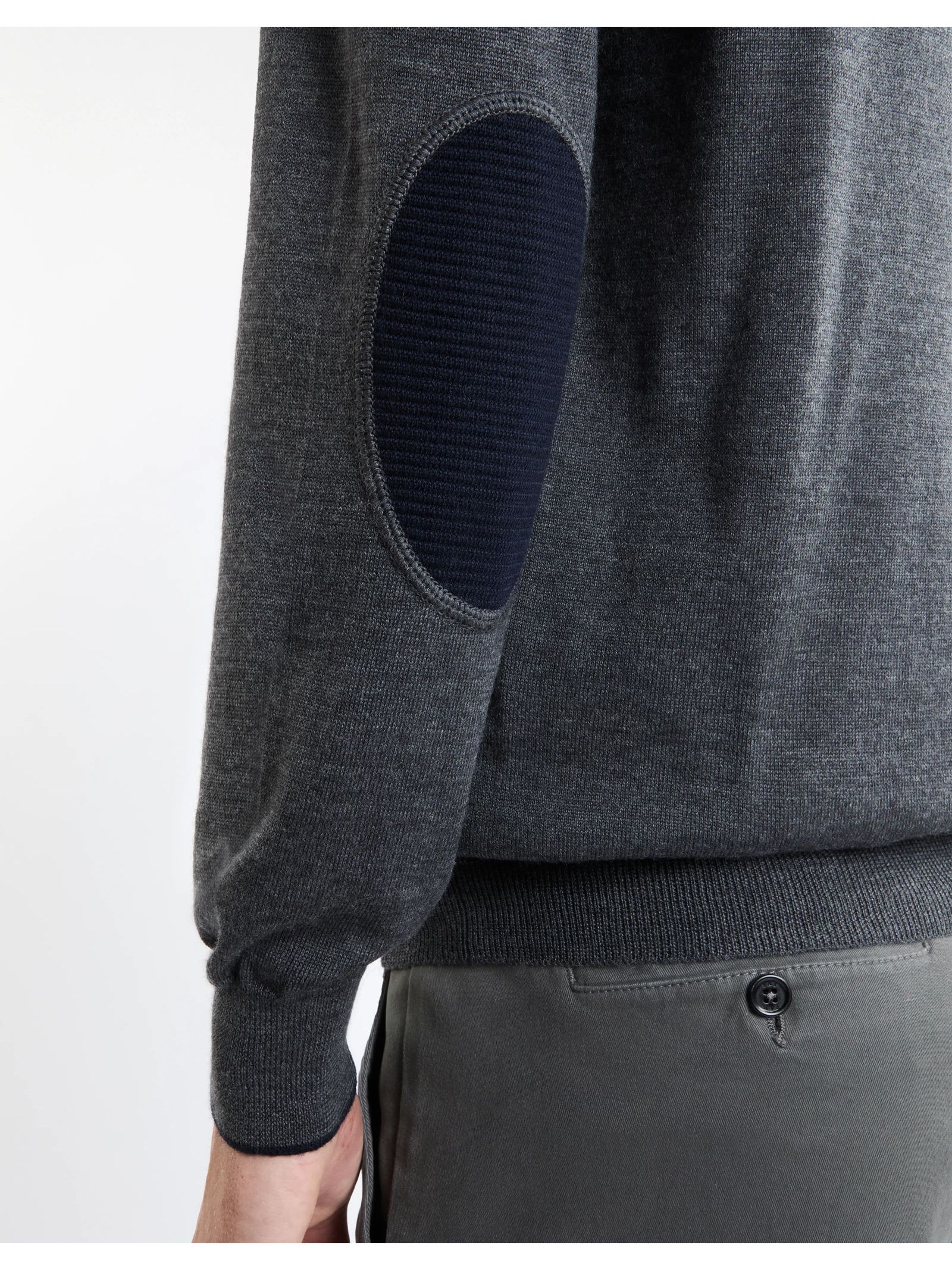 Fay Jumper In Grey Shaved Wool Knit In Grey