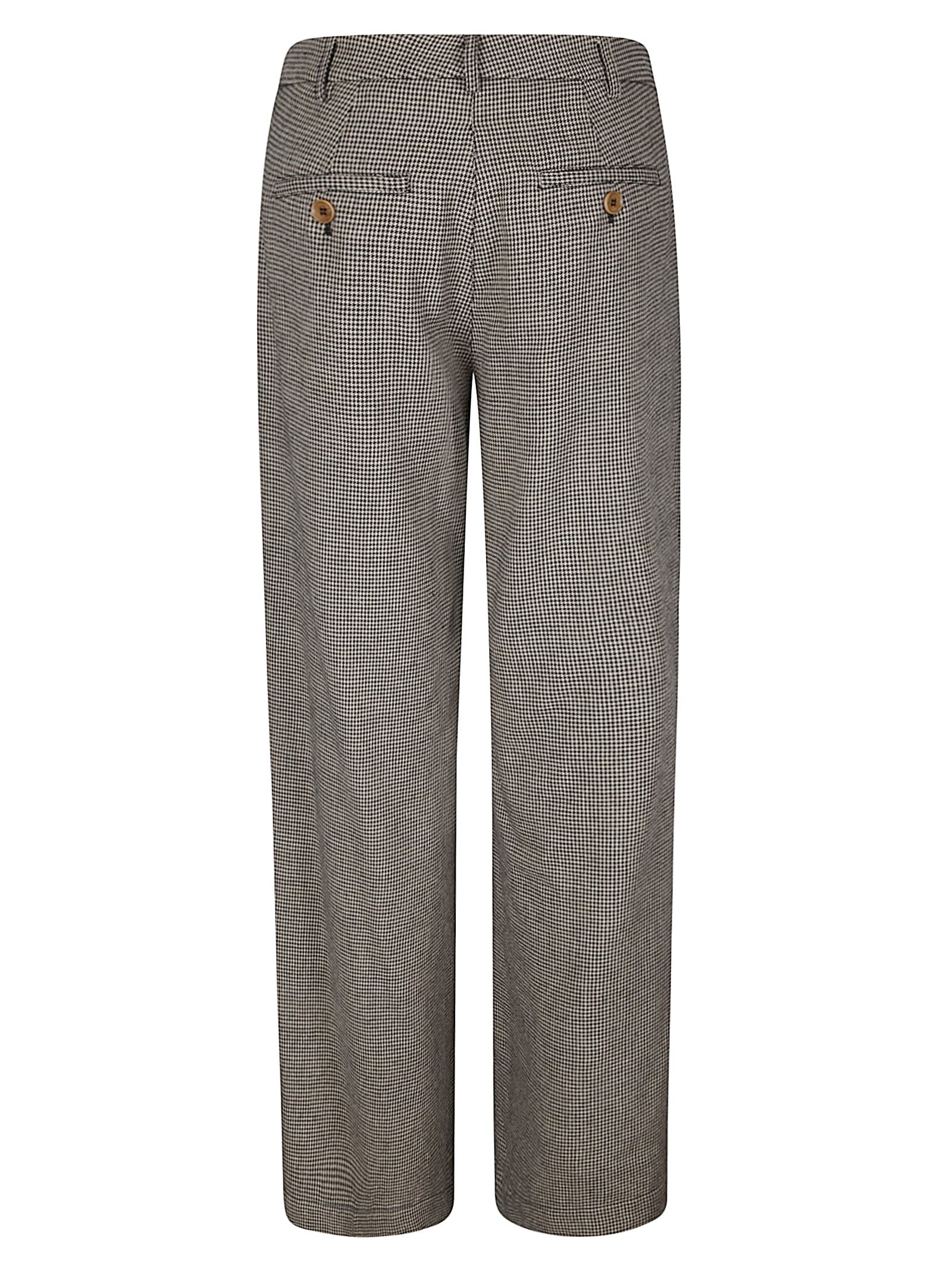 Jejia Lightweight Cotton Trousers With Front Pinces In Brown