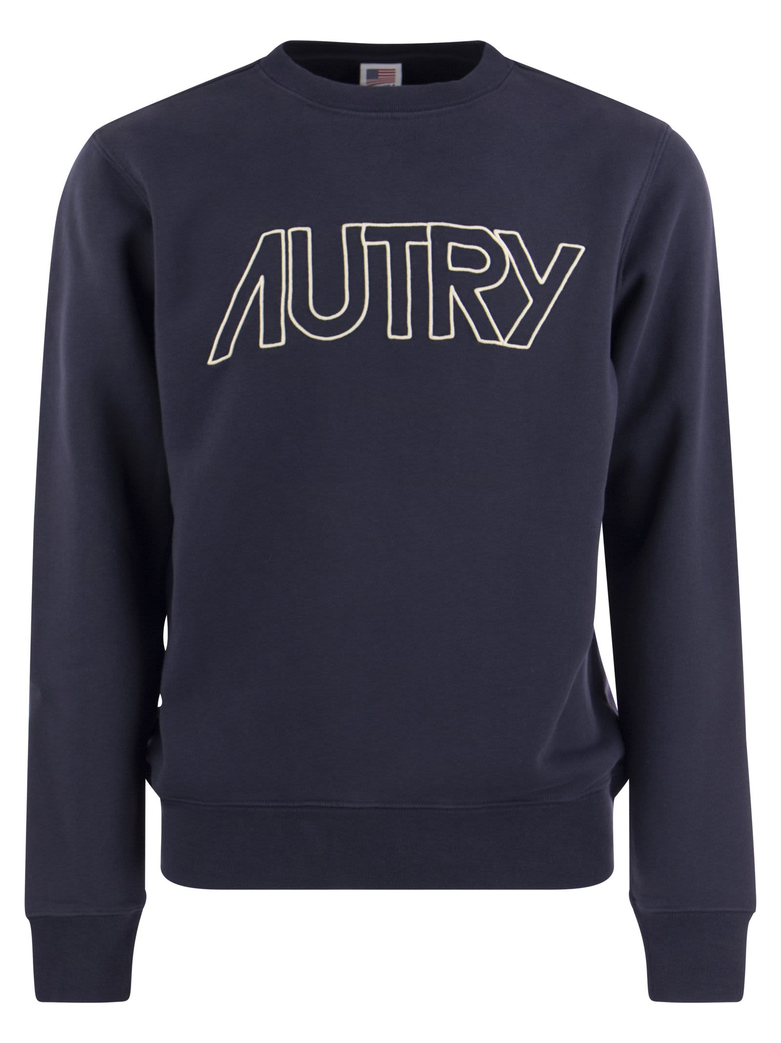Shop Autry Round-neck Sweatshirt With Logo In Blue