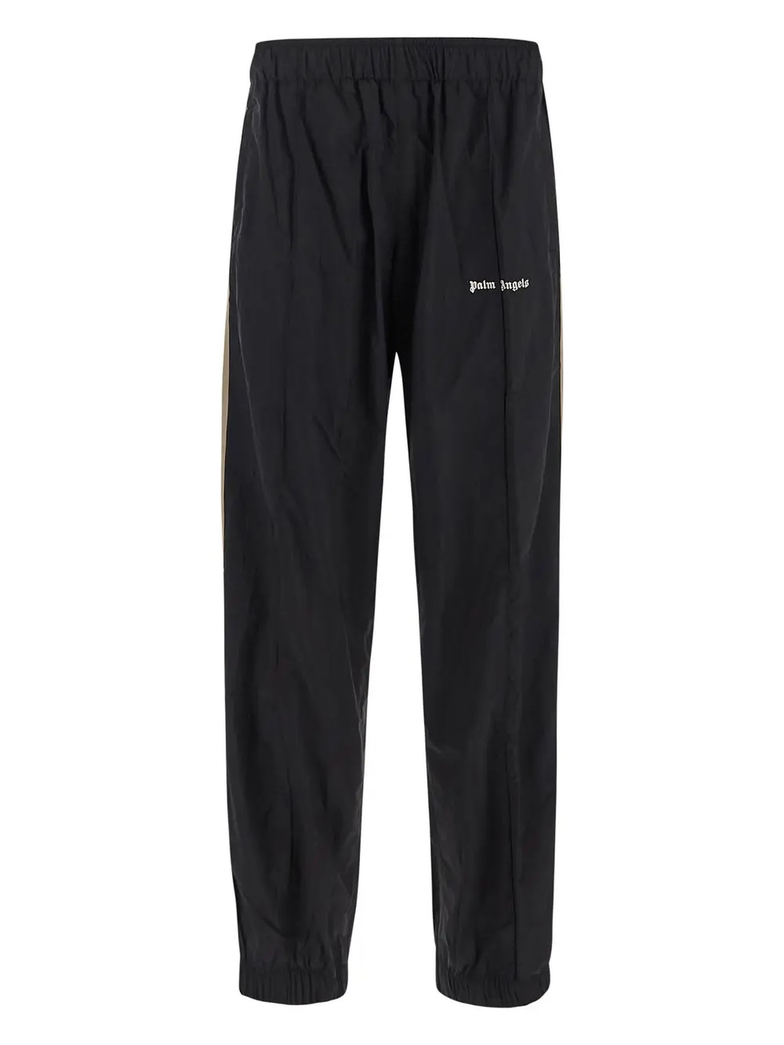 PALM ANGELS BLACK POLYESTER TROUSERS