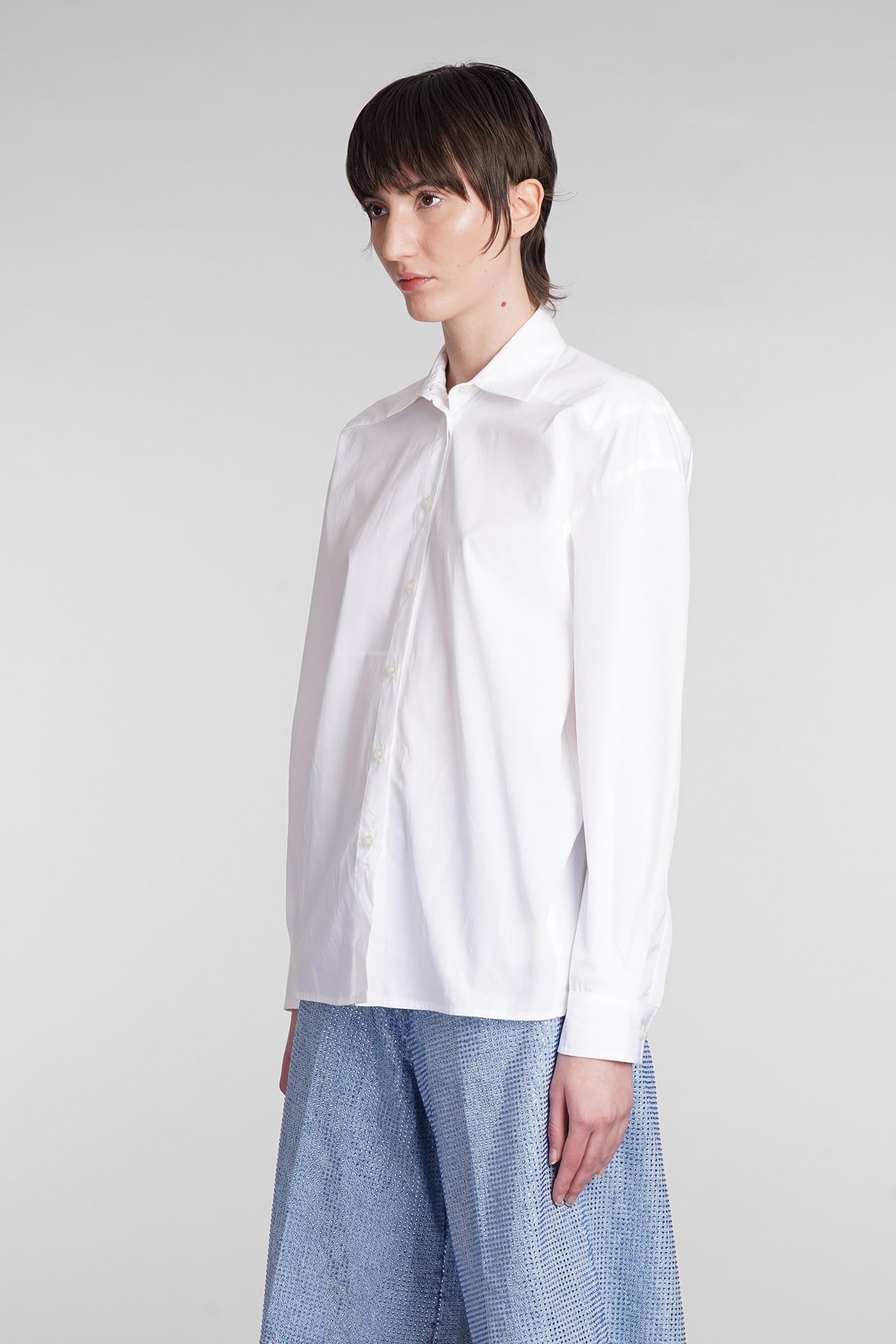 Shop Laneus Shirt In White Cotton