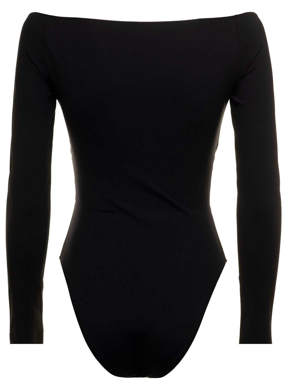 Shop Alexander Mcqueen Black Stretch Fabric Body With Cut Out Inserts  Woman