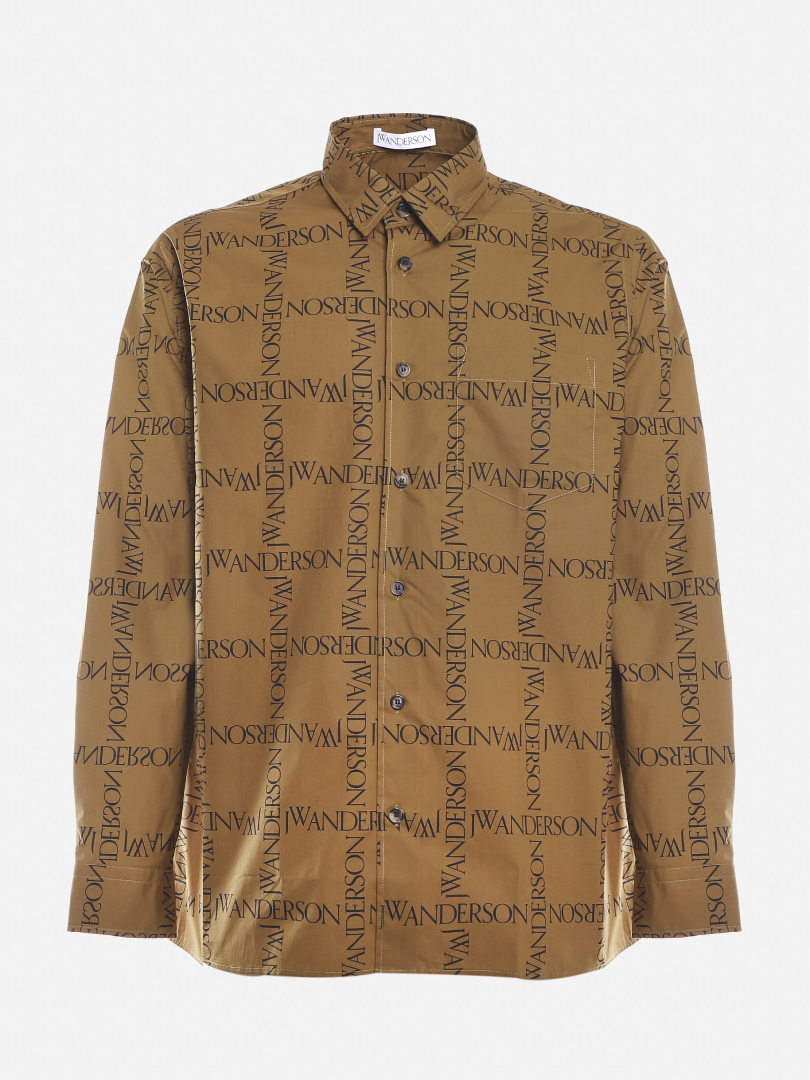 J.W. Anderson Cotton Shirt With All-over Contrasting Logo
