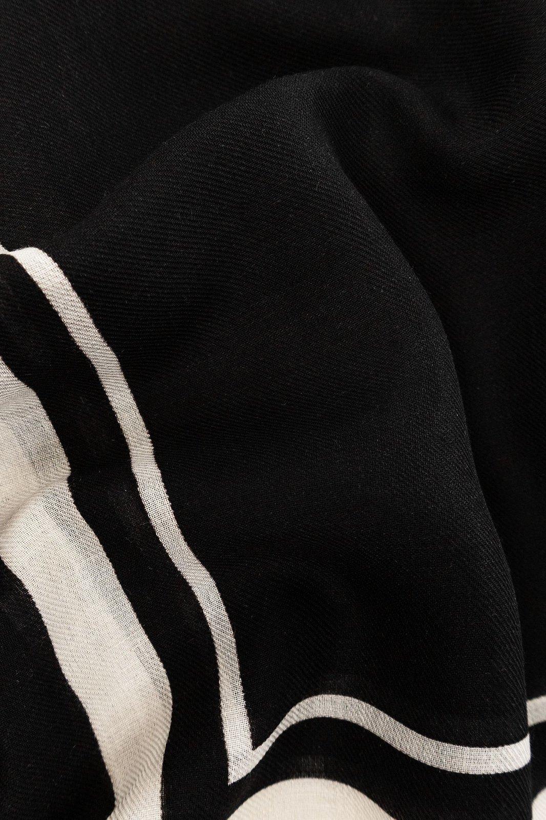 Saint Laurent Leopard Print Square Scarf In Black/multicolor