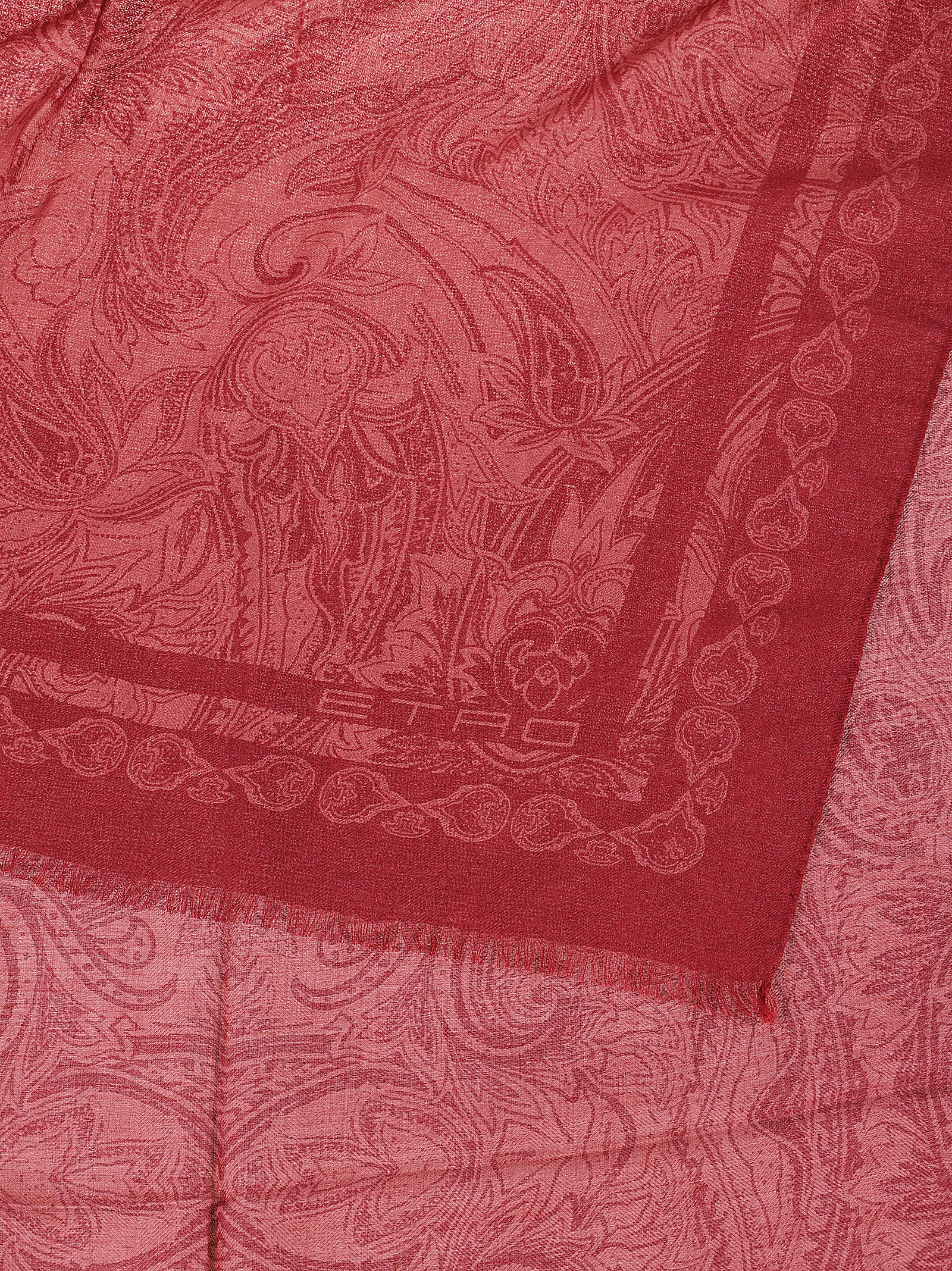 Shop Etro Scarf In Rosso Fantasia