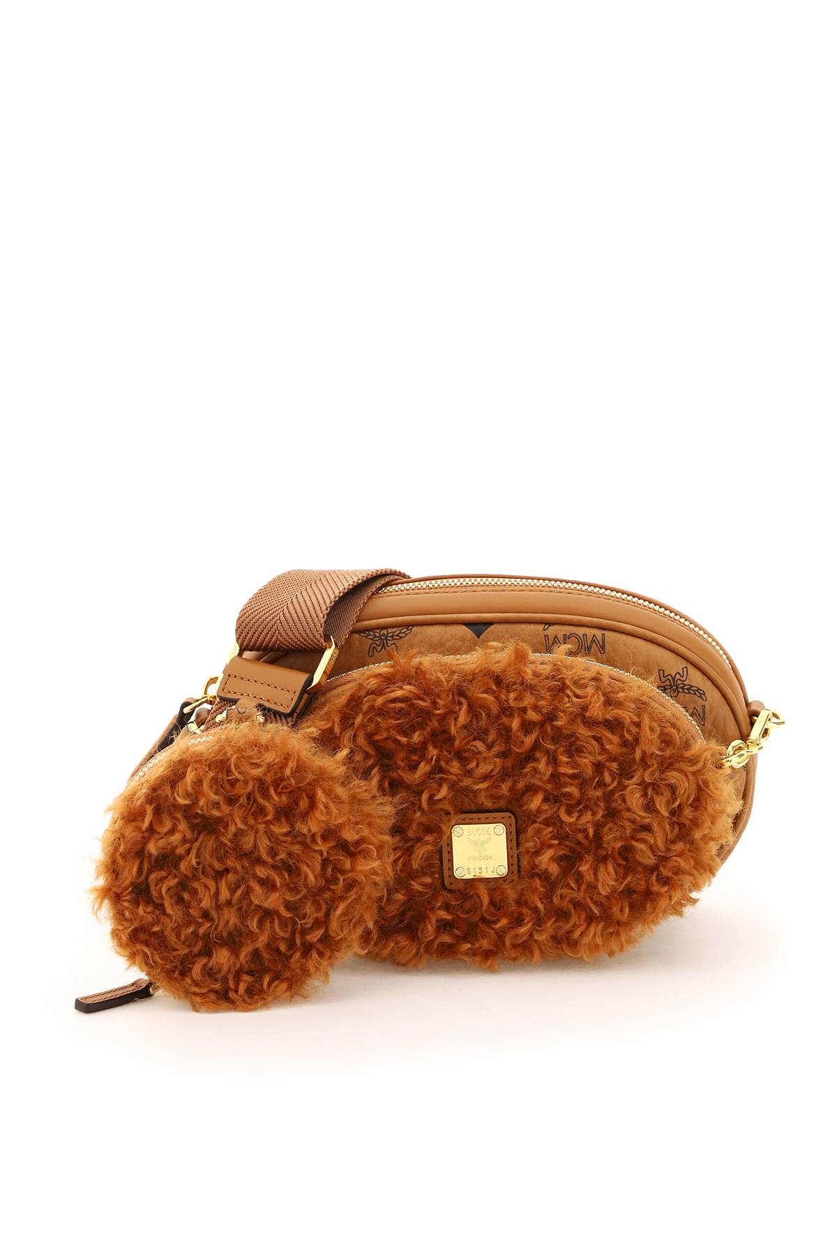 MCM Small Multifunction Visetos And Faux Fur Bag