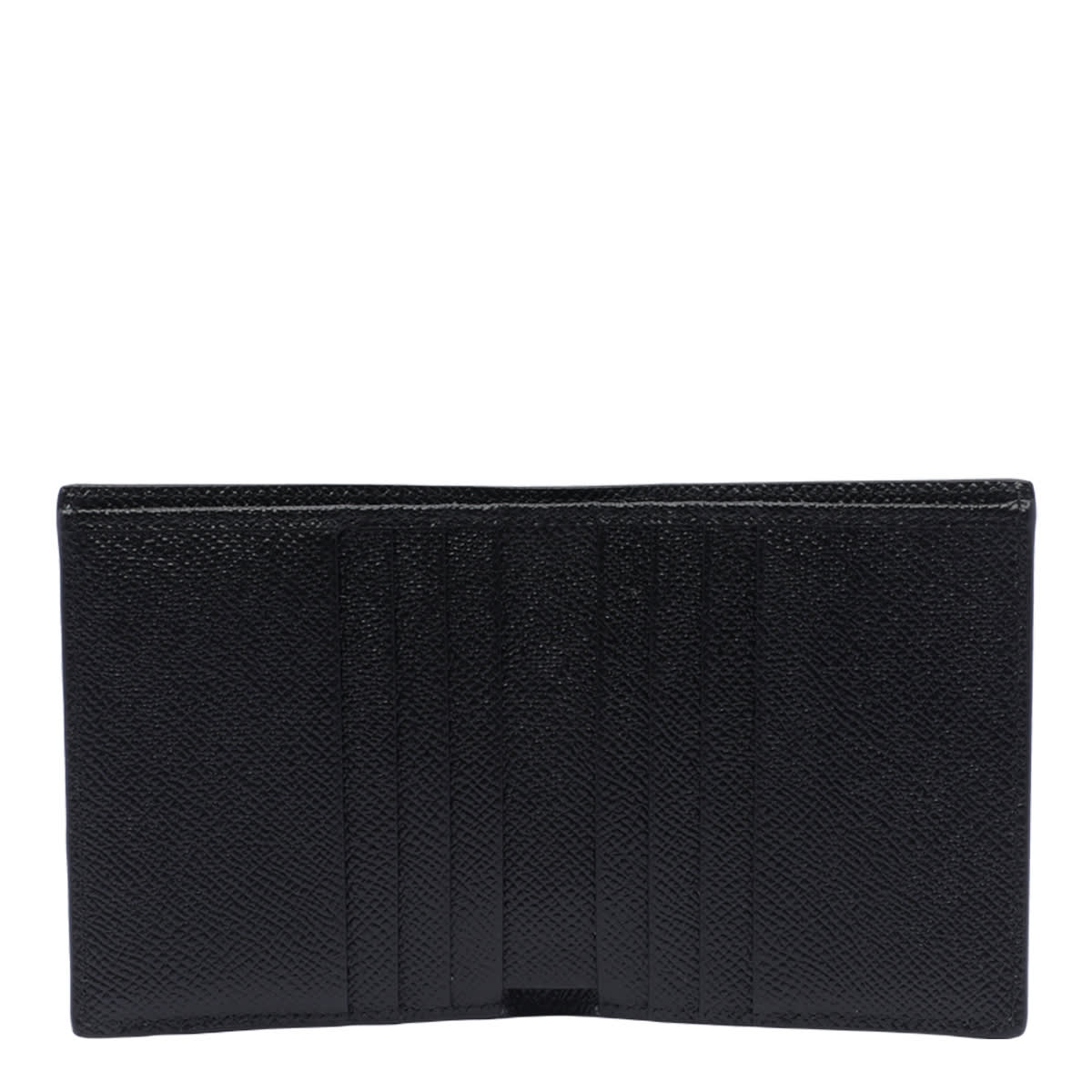 Shop Dolce & Gabbana Bifold Cardholder Leather Dauphine Print In Black