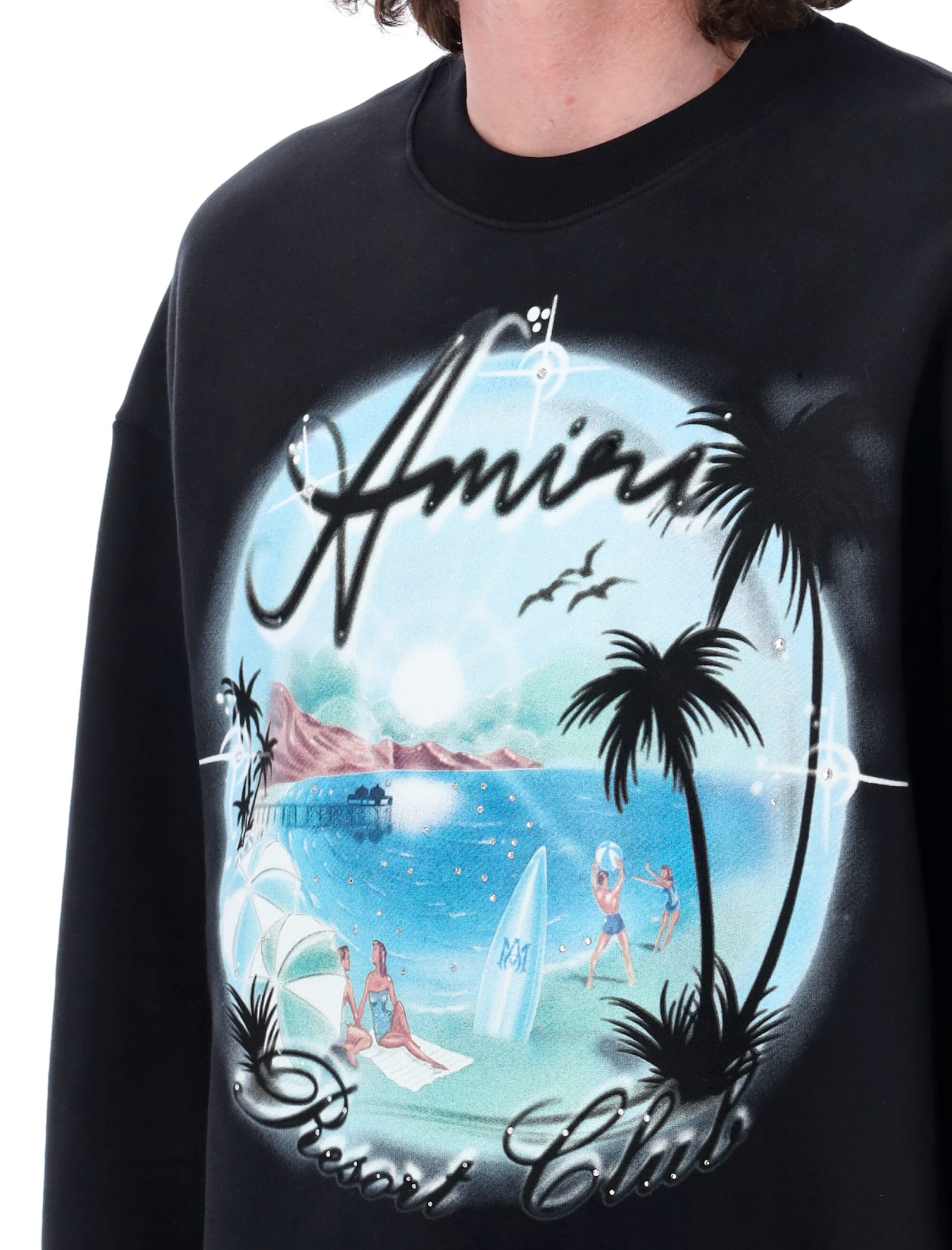 Shop Amiri Airbrush Crewneck In Black