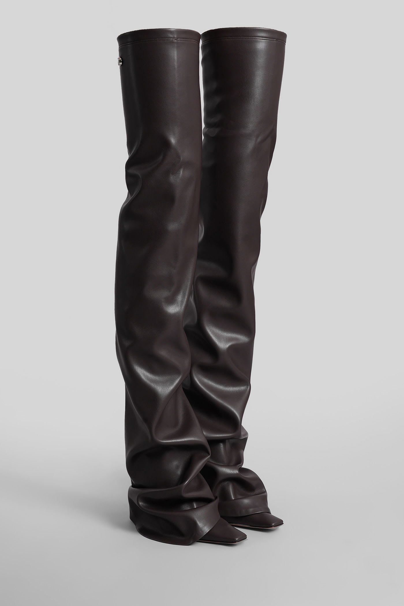 Attico Robin Otk High Heels Boots In Brown Leather In Brown