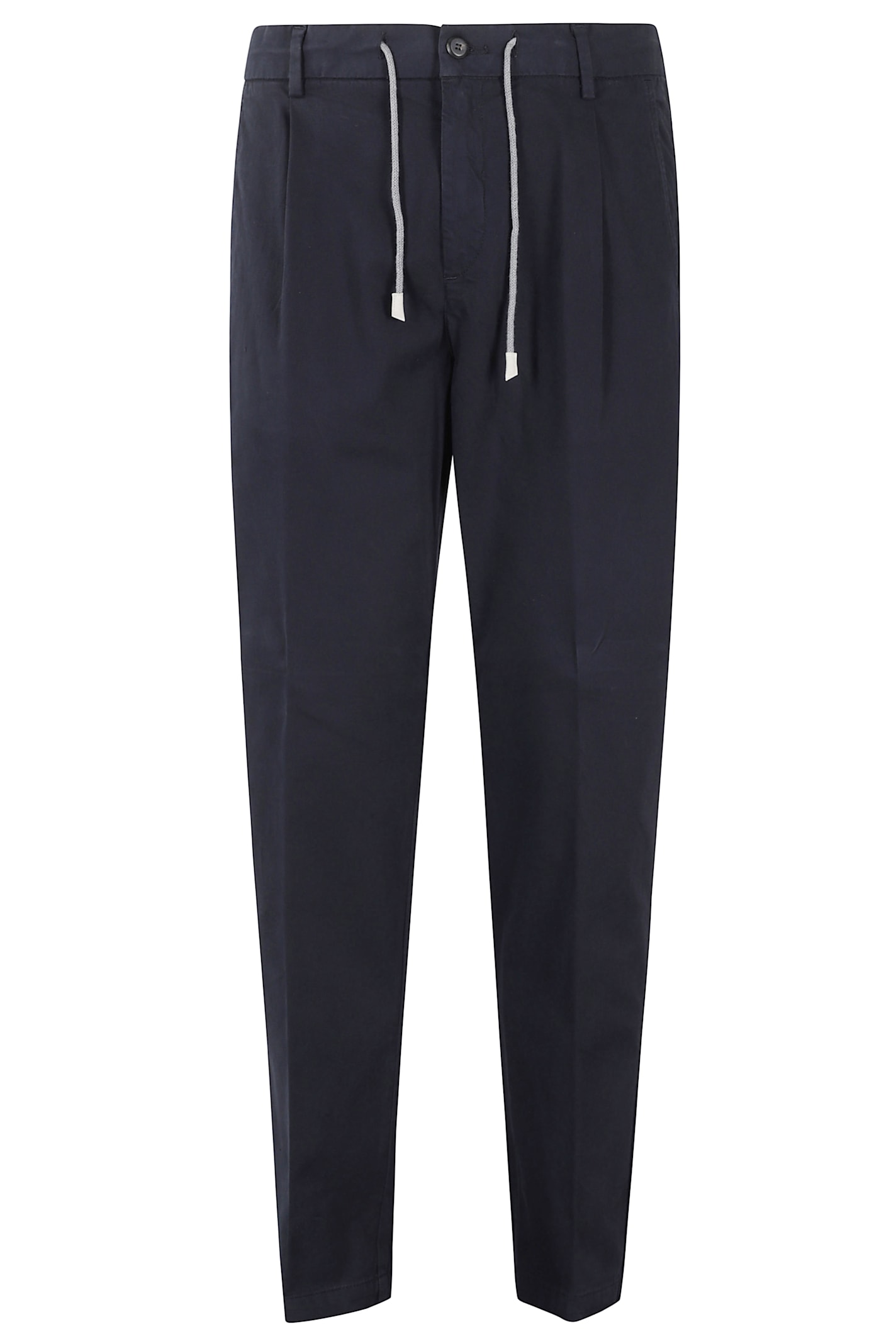 Eleventy Drawstring Waist Tailored Trousers In Blue