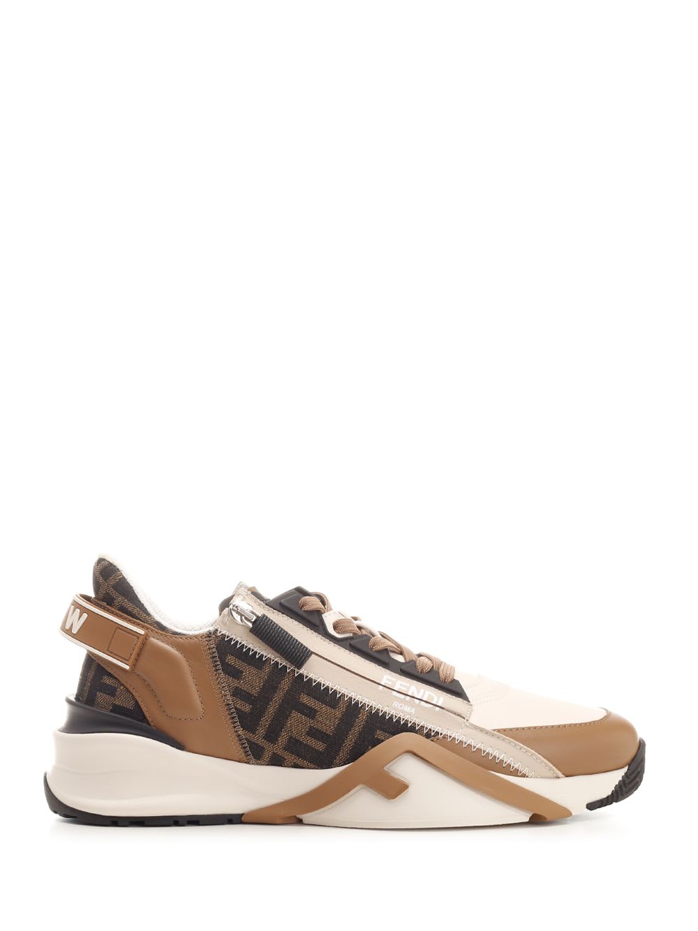 Shop Fendi Flow Sneakers In Beige