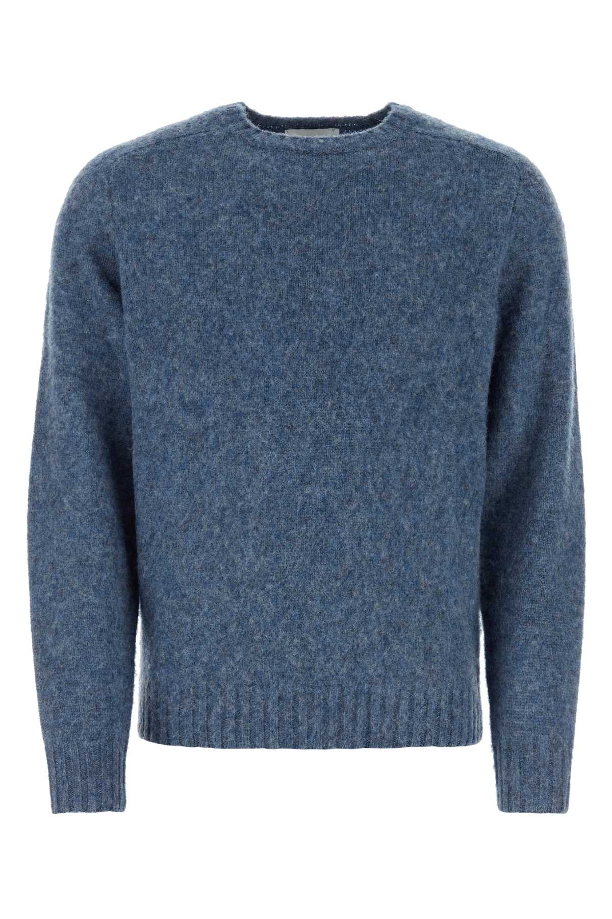 Melange Blue Wool Shaggy Sweater