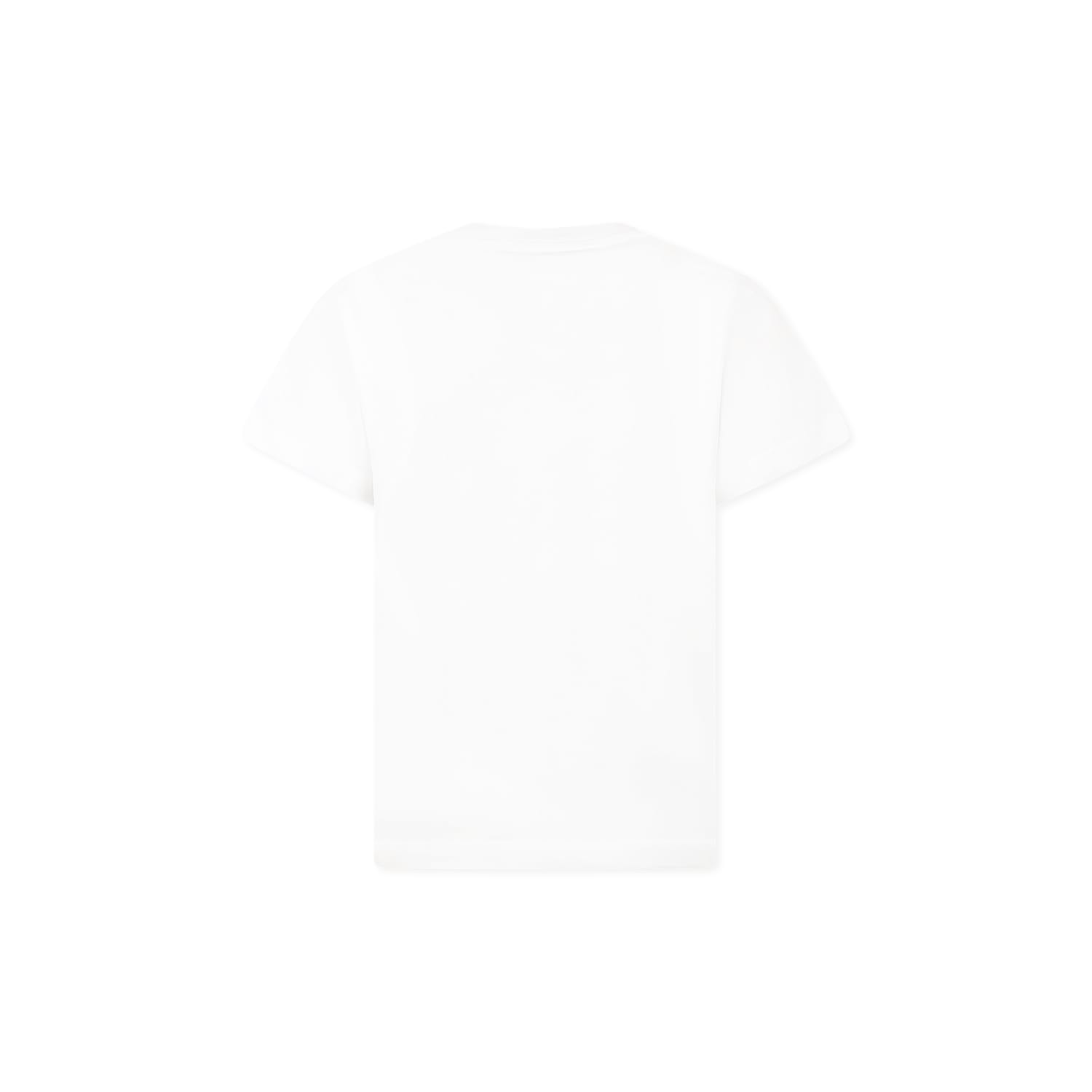 Shop Balmain White T-shirt For Girl With A Silver Rhinestone Logo