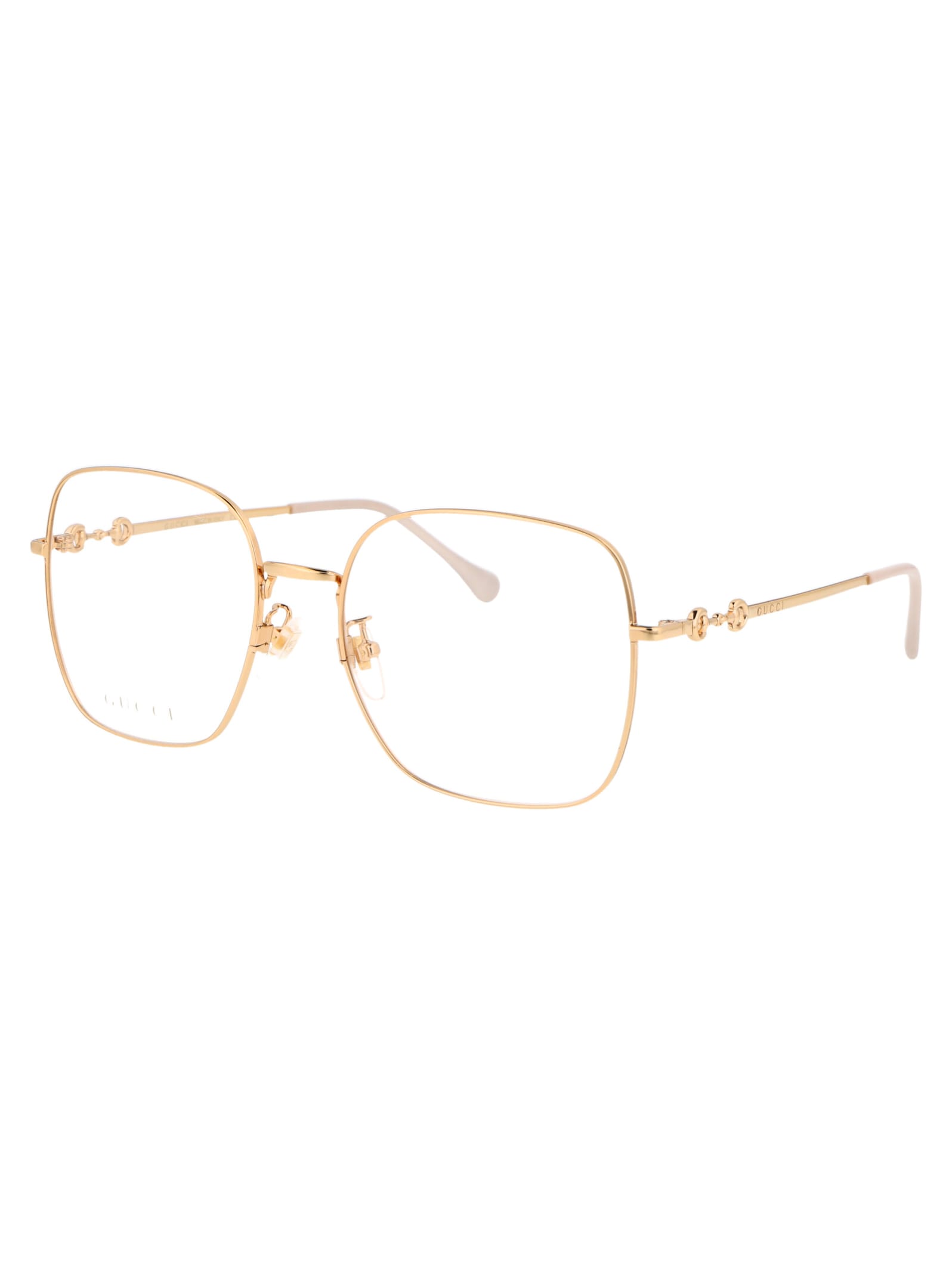 Shop Gucci Gg0883oa Glasses In 001 Gold Gold Transparent