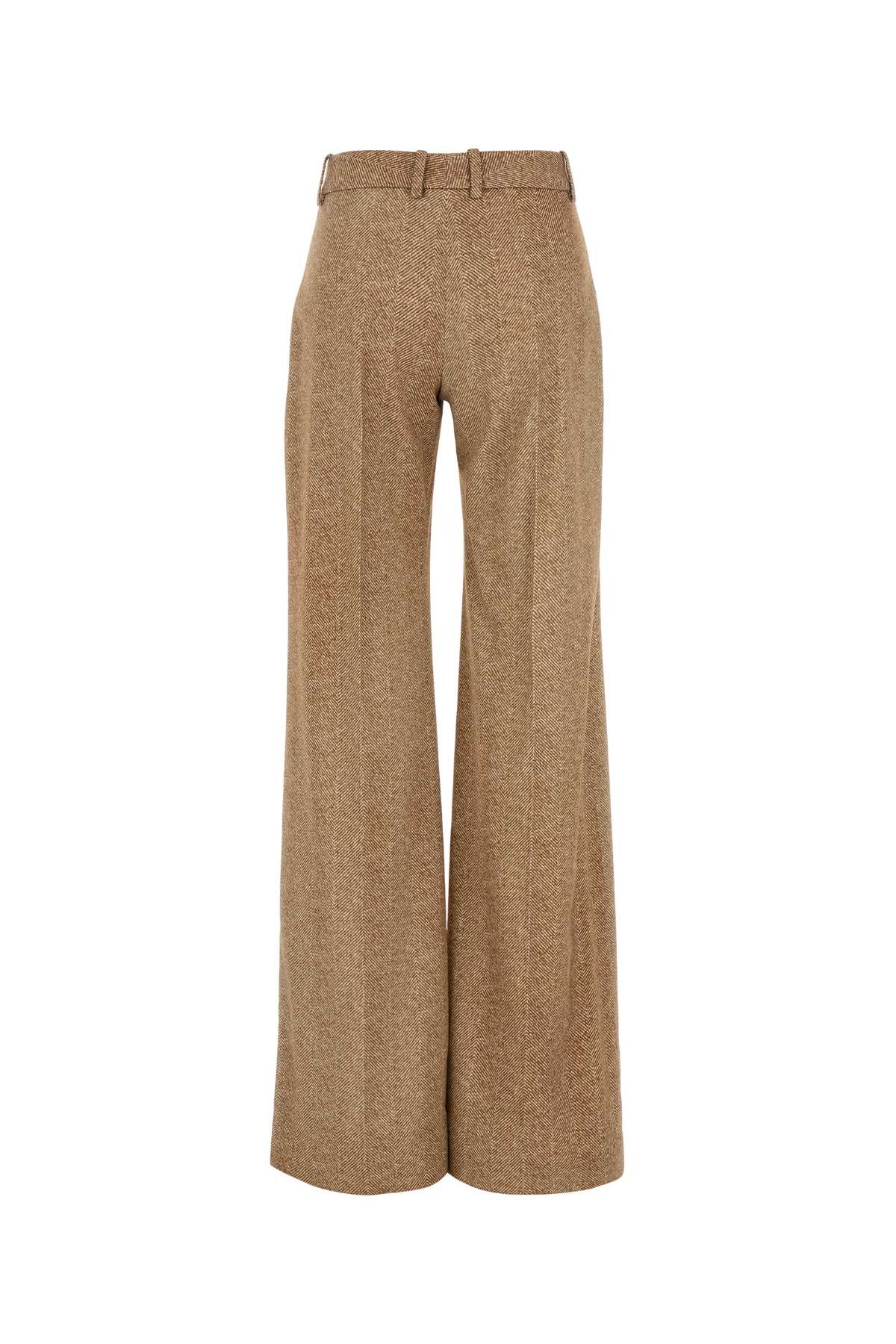 Ermanno Scervino Printed Viscose Wide-leg Pant In Brown