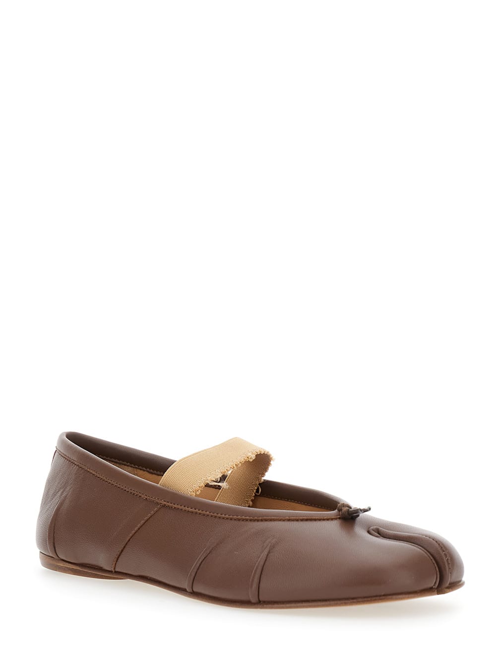 Maison Margiela Tabi Ballerina Flat Elastic Band Scarpe Basse Brown In Brown