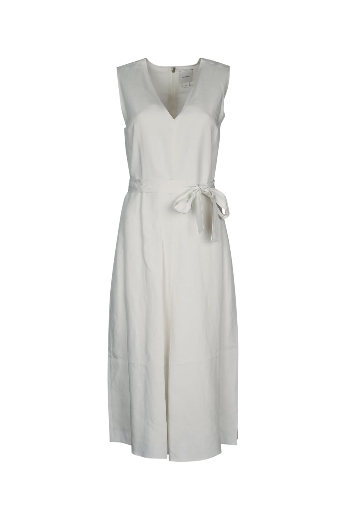 Linen Blend Ns V Neck Dress