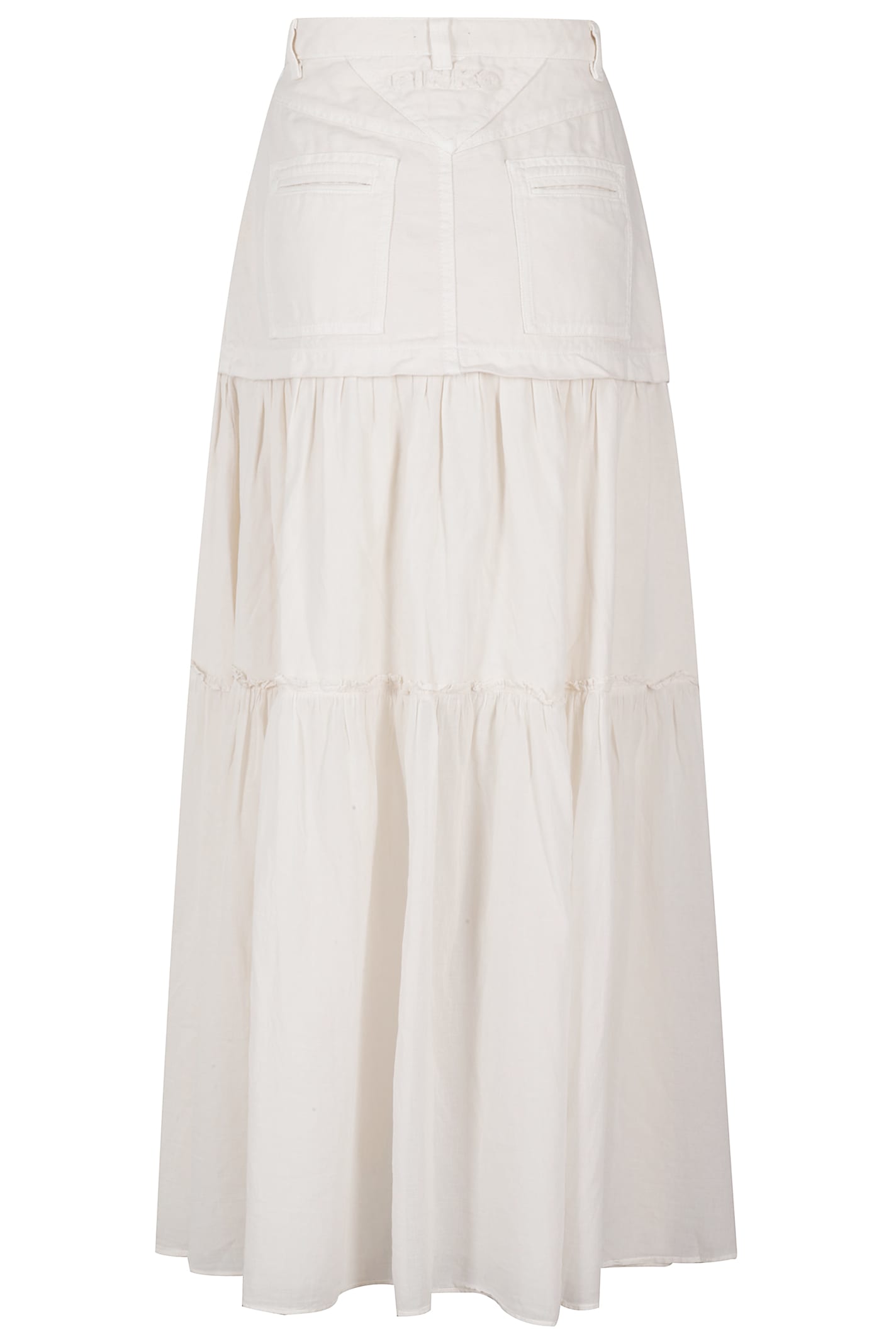 Pinko Ivory Voile Cotton Maxi Skirt