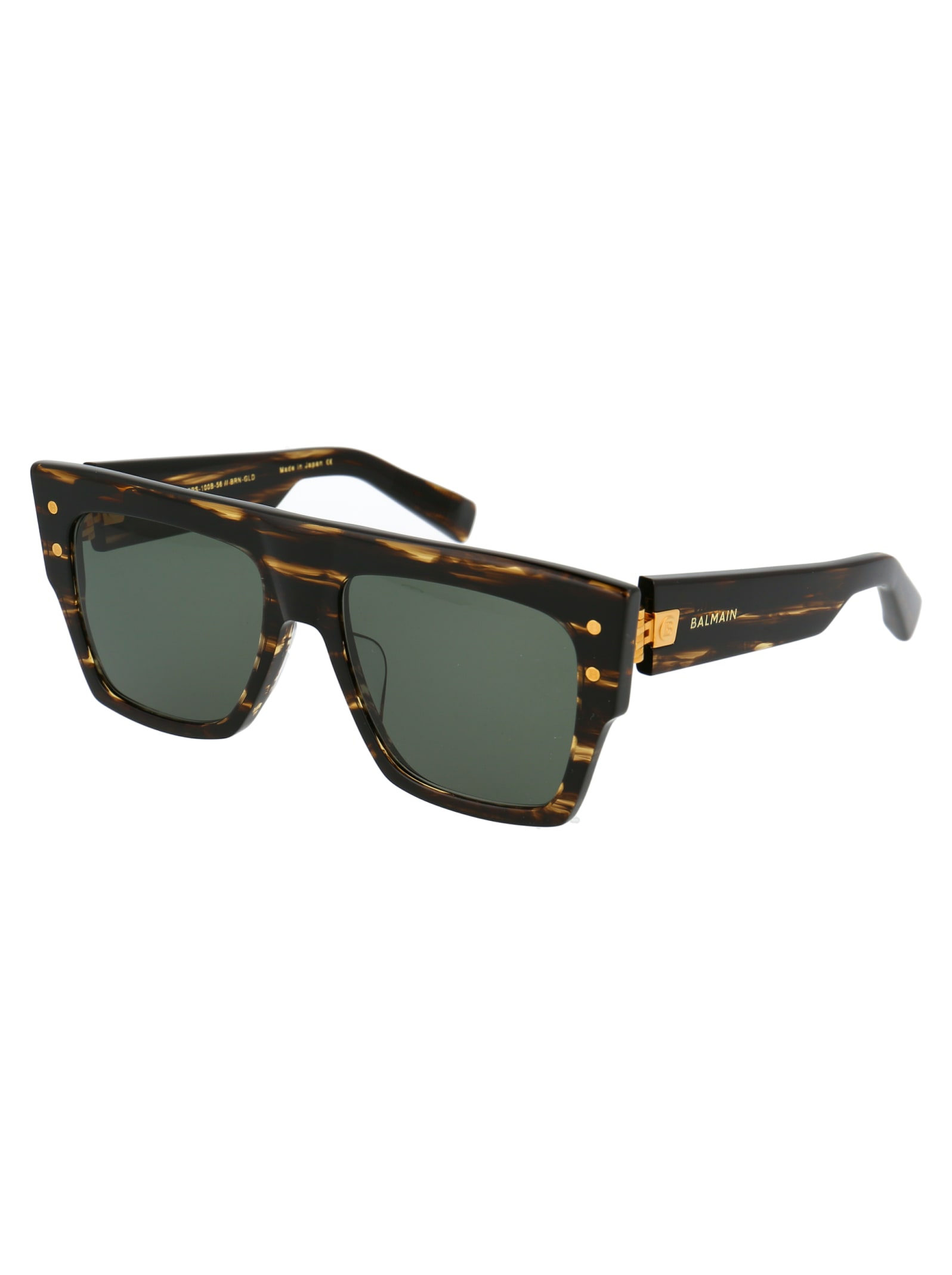 Shop Balmain B-i Sunglasses In Dark Brown Swirl Gold W/g 15 Ar