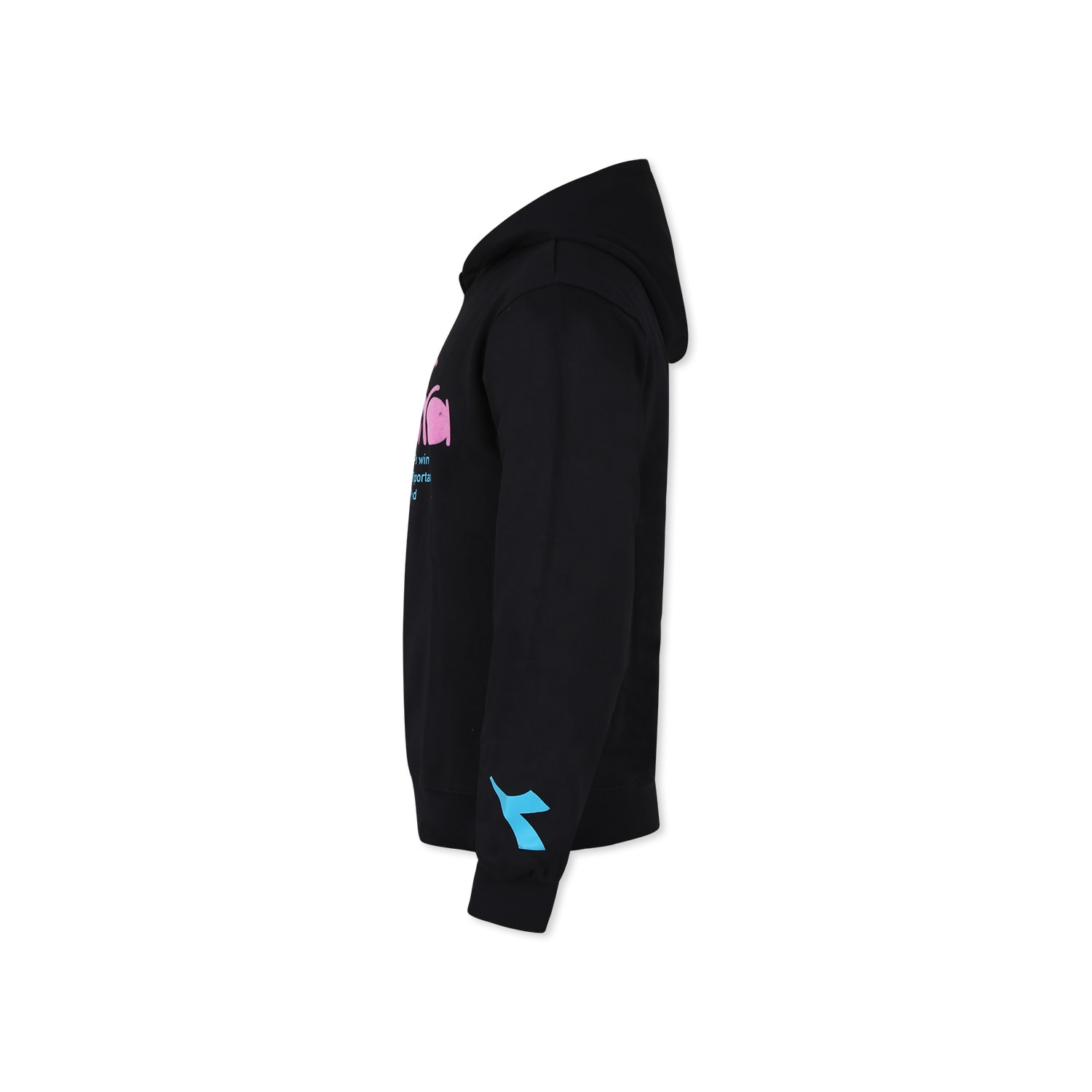 Shop Diadora Black Sweatshirt For Girl With Logo