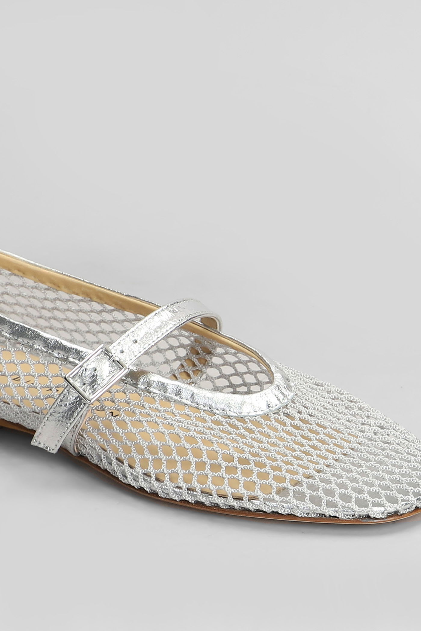 Fabio Rusconi Ballet Flats In Silver Leather In Silver