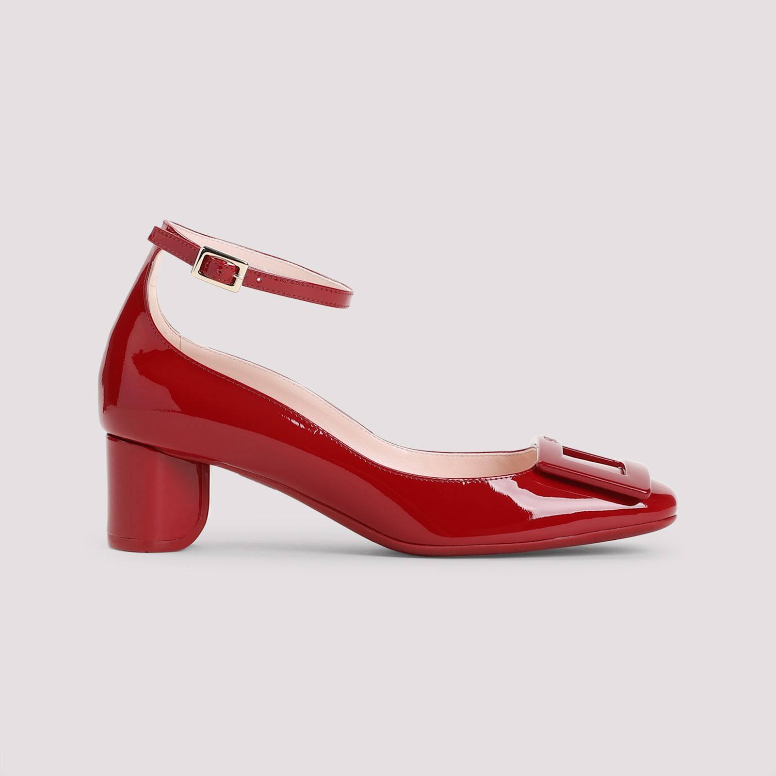 Roger Vivier Roundy Lacquered Ankle Strap Dec 45 Pumps