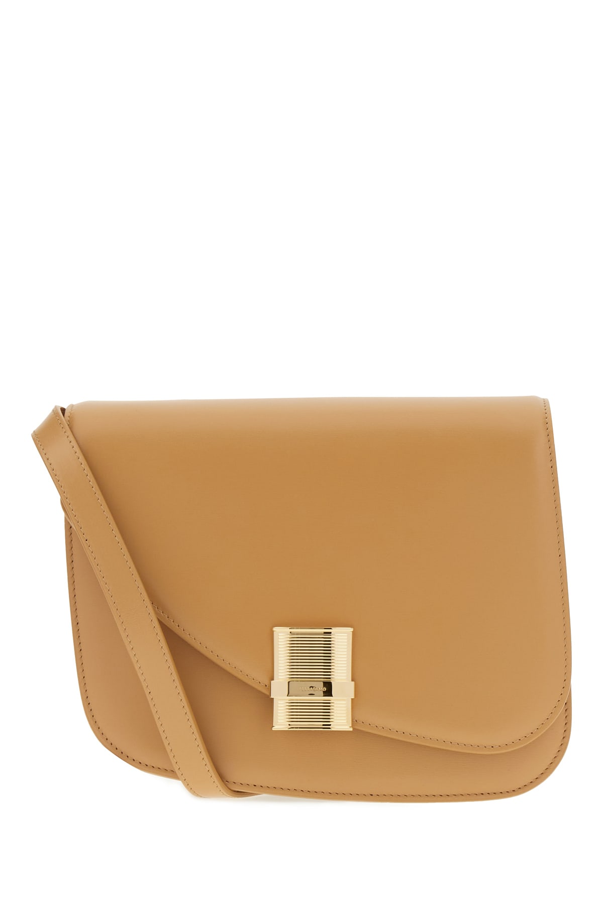 Ferragamo Small Fiamma Crossbody Bag In Light Camel