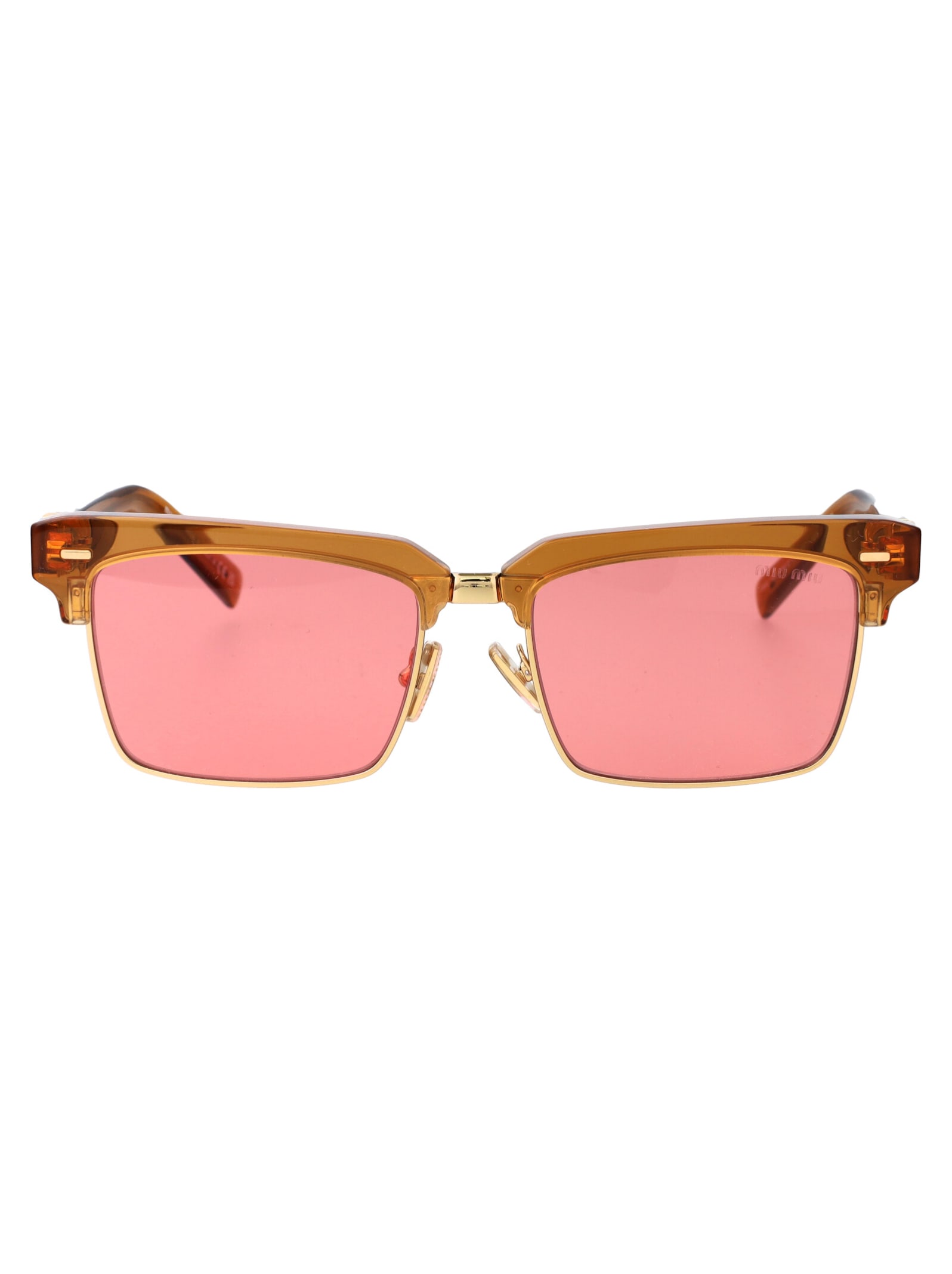 Shop Miu Miu 0mu 10zs Sunglasses In 15t1d0 Caramel Trasparent