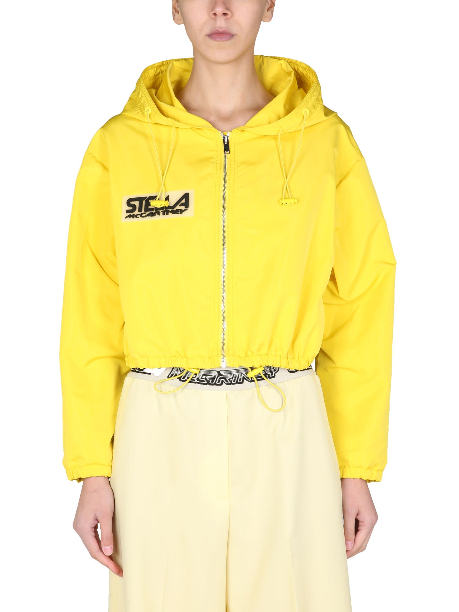 Stella McCartney logo-patch bomber jacket - Yellow