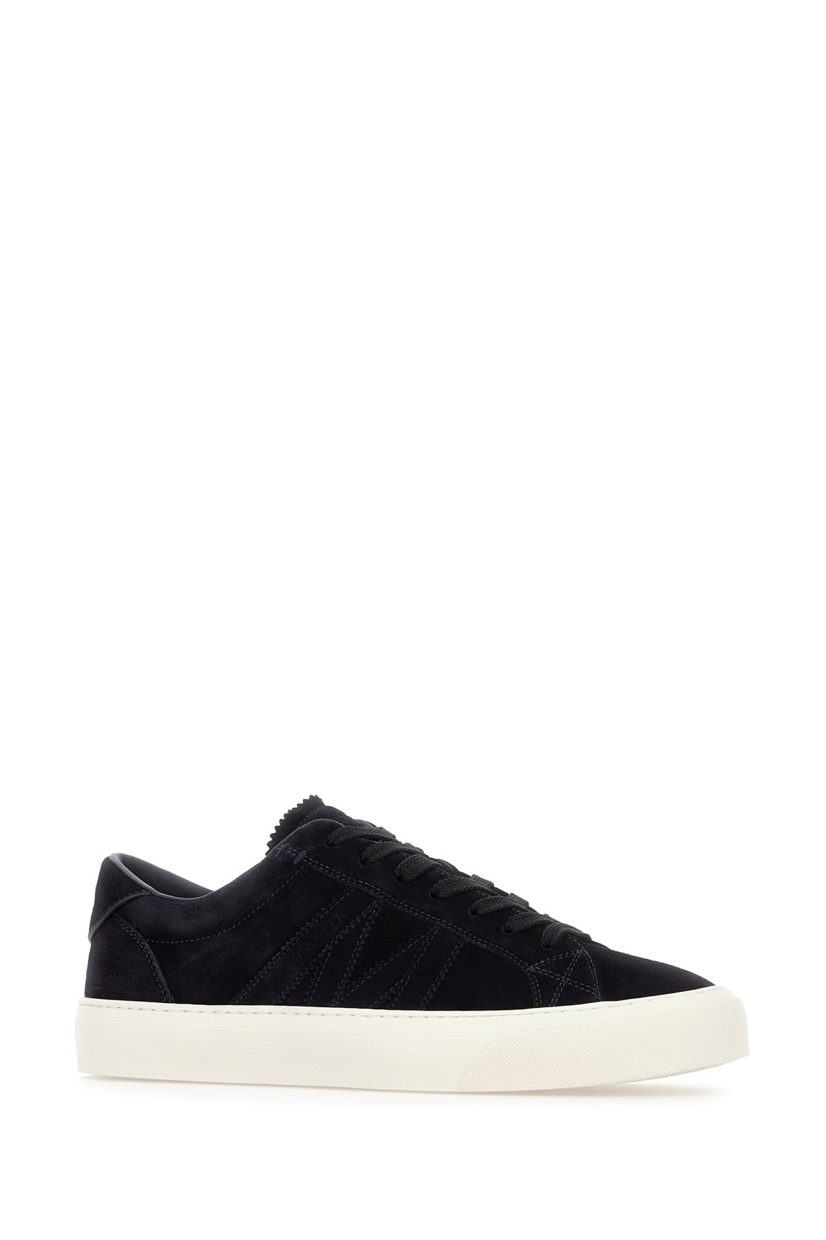 Shop Moncler Midnight Blue Suede Monaco 2 Sneakers