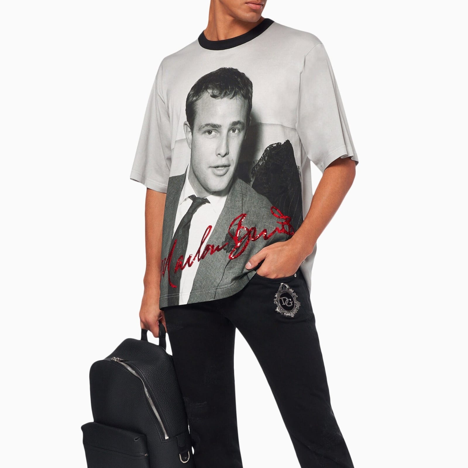 Shop Dolce & Gabbana Marlon Brando T-shirt In Black