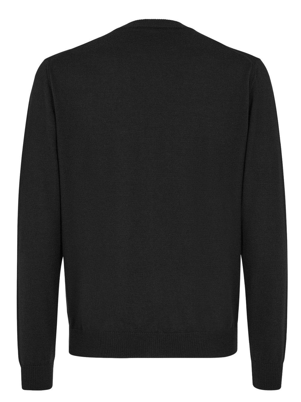 Shop Fendi Crewneck Knit Sweater In Black