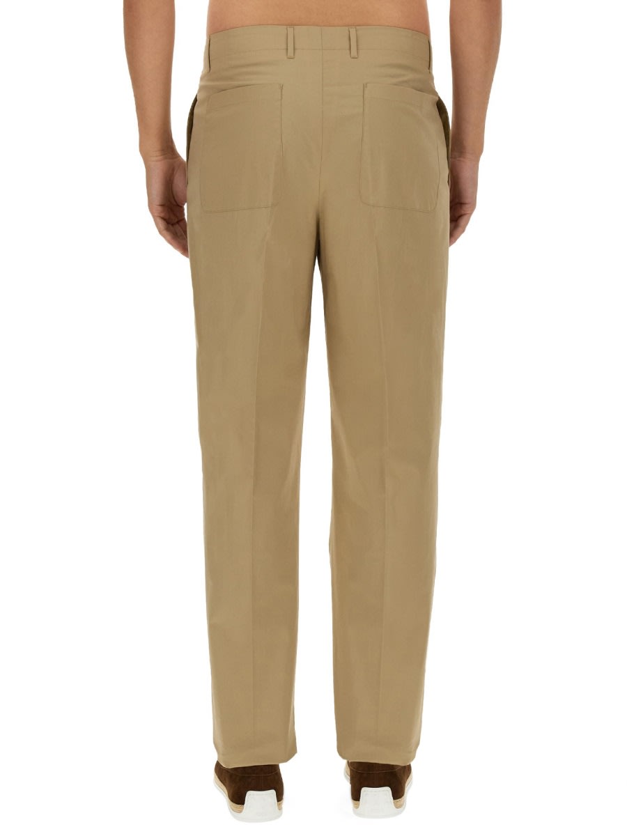 Shop Lardini Regular Fit Pants In Beige