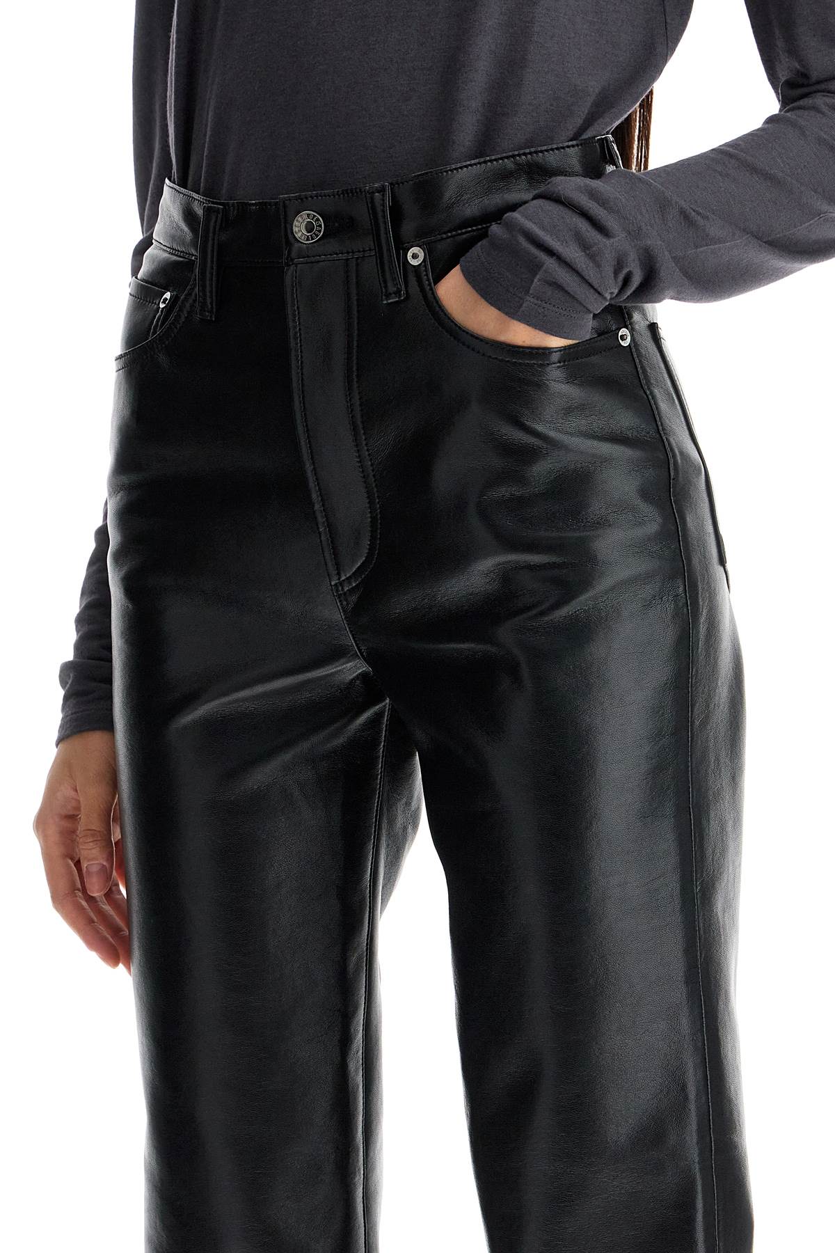Agolde 90s Recycled Leather Pinch Waist In Black