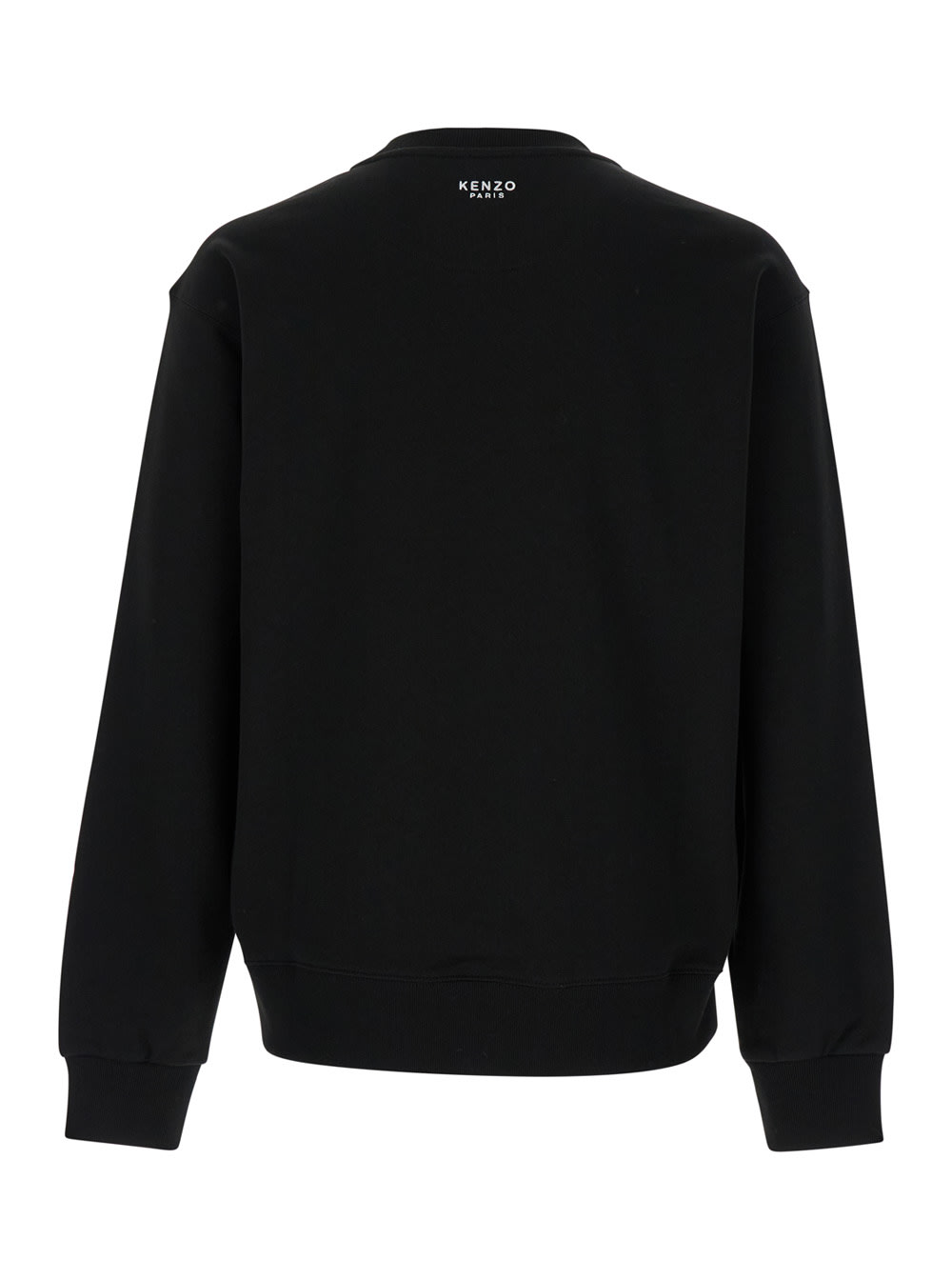 Shop Kenzo Black Sweater With Boke Flower Patch In Cotton Man