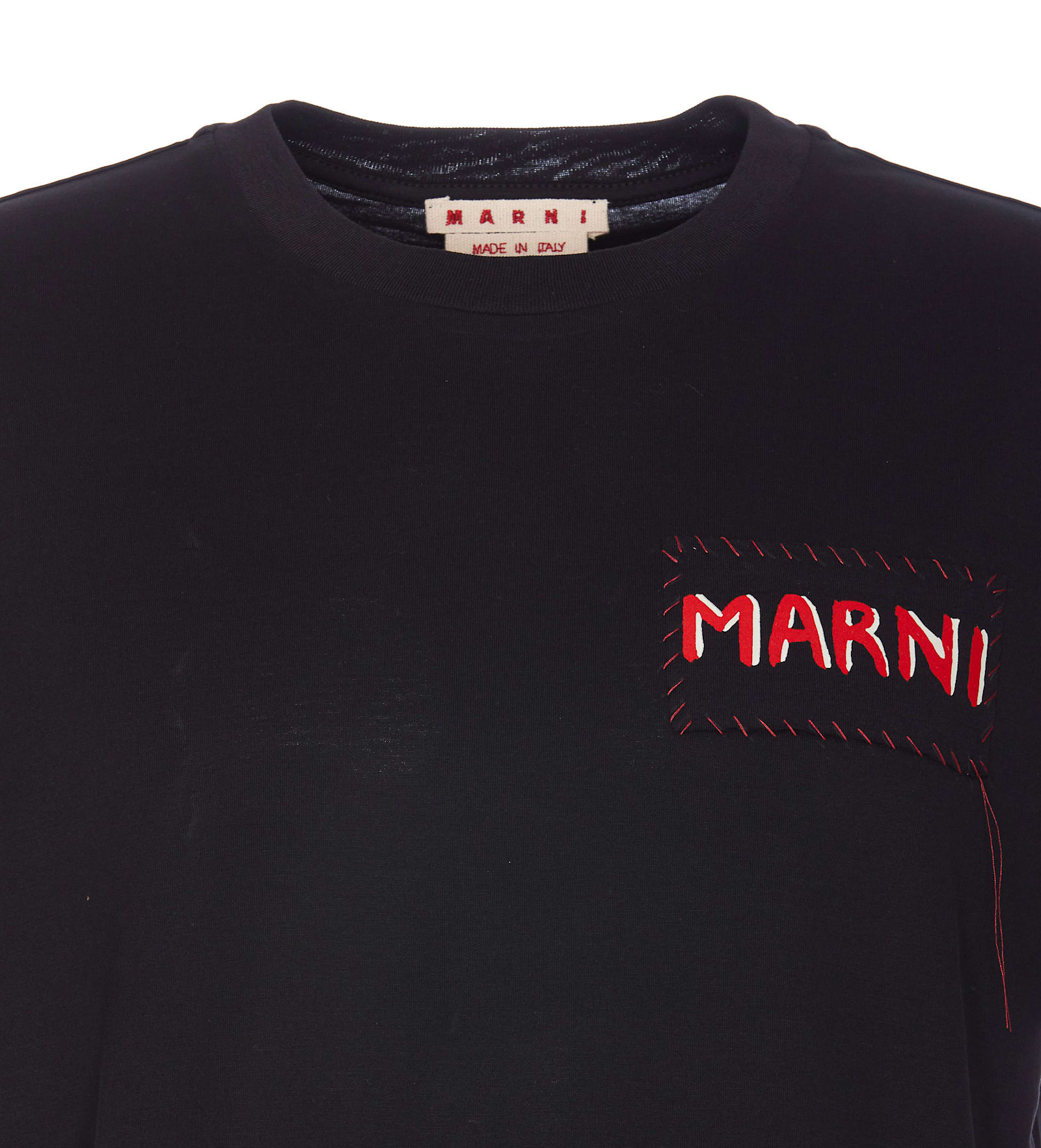 Shop Marni Patch T-shirt In Black