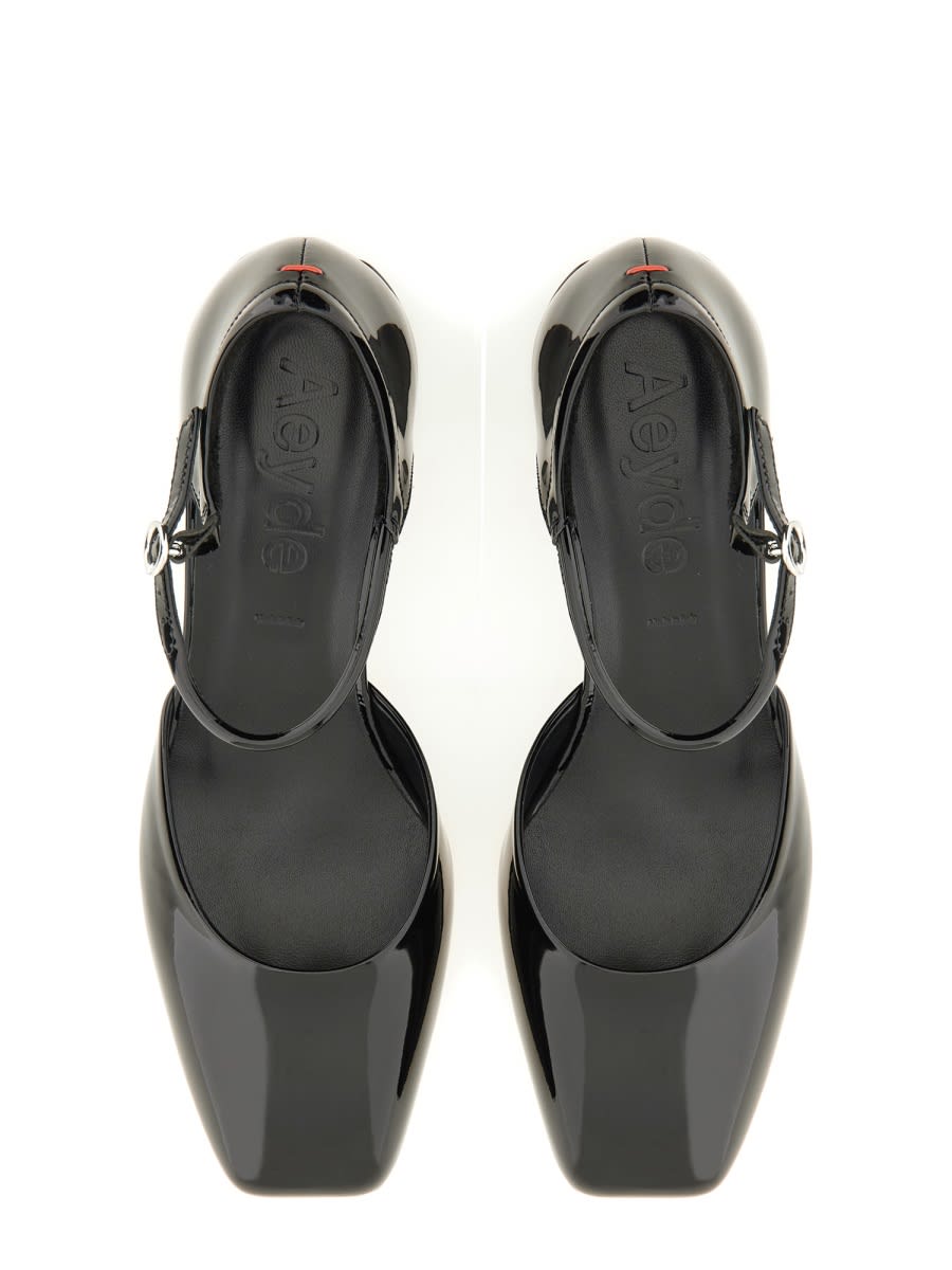 Aeyde Black Magda Leather Mary-jane Heels In Black