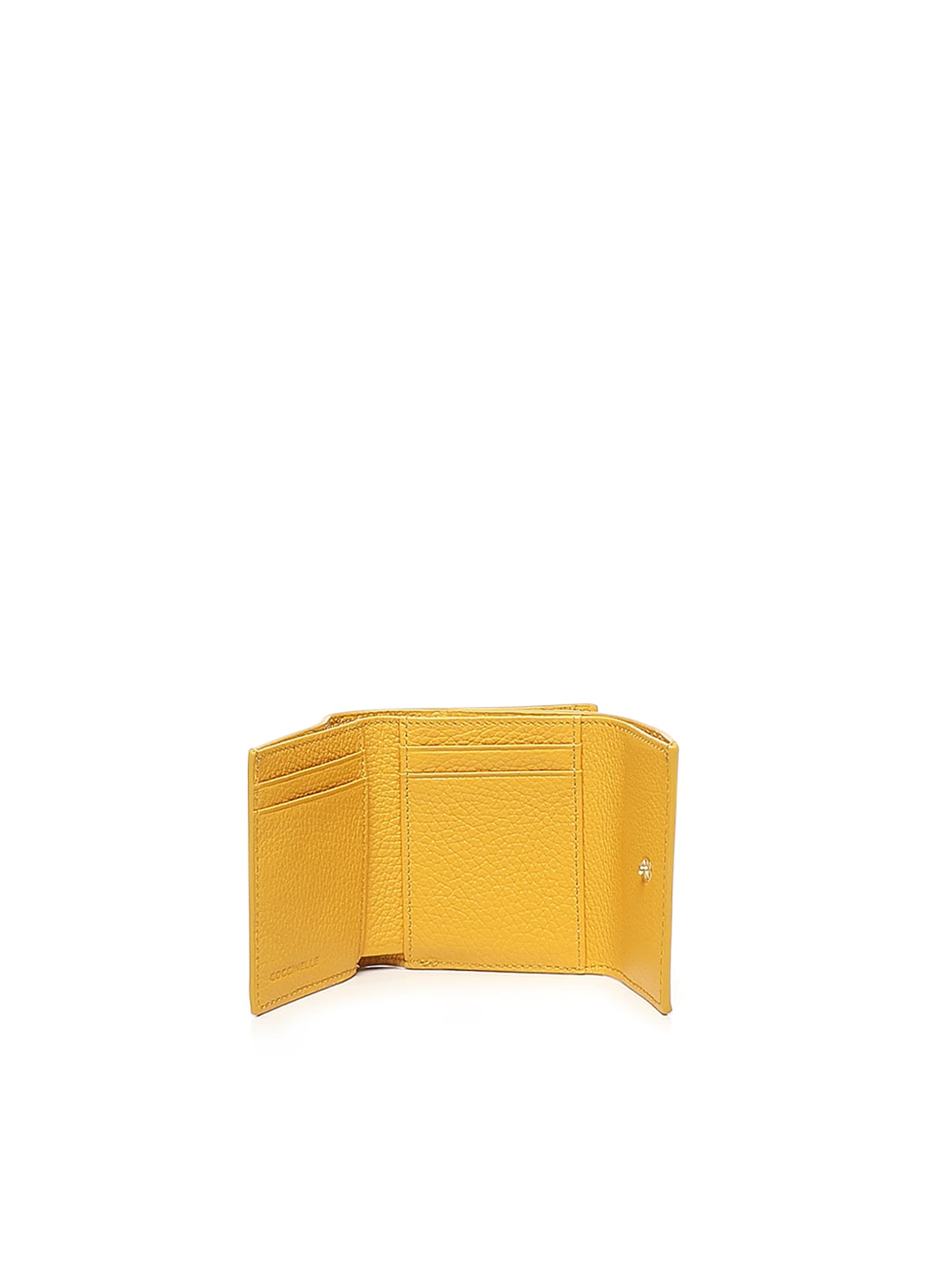 Coccinelle Grained-leather Wallet In Yellow