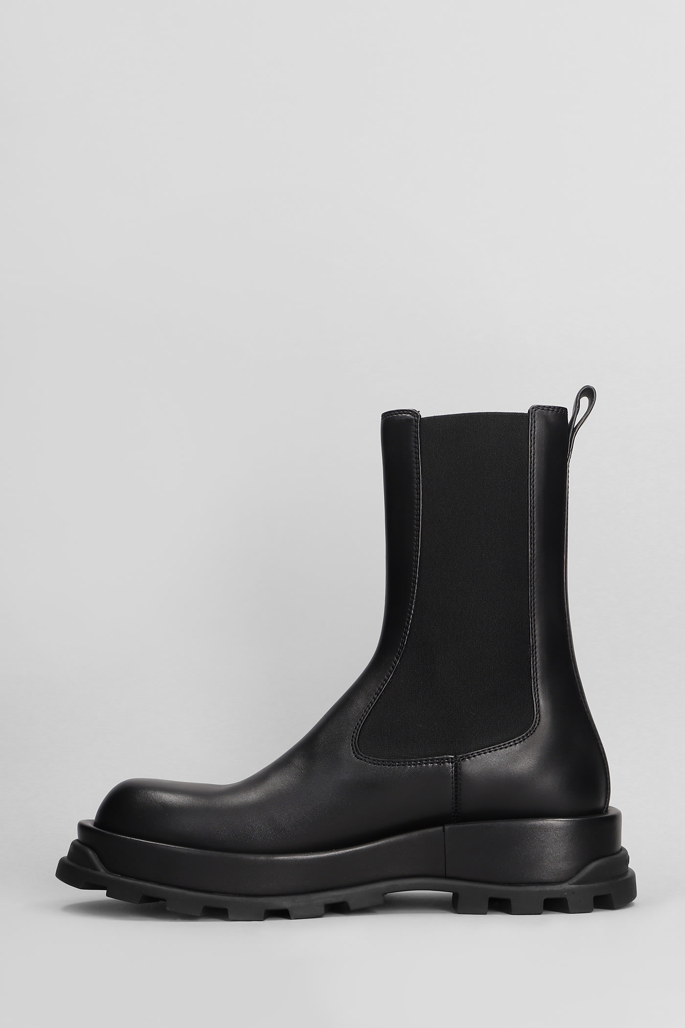 Shop Jil Sander Ankle Boots In Black Leather