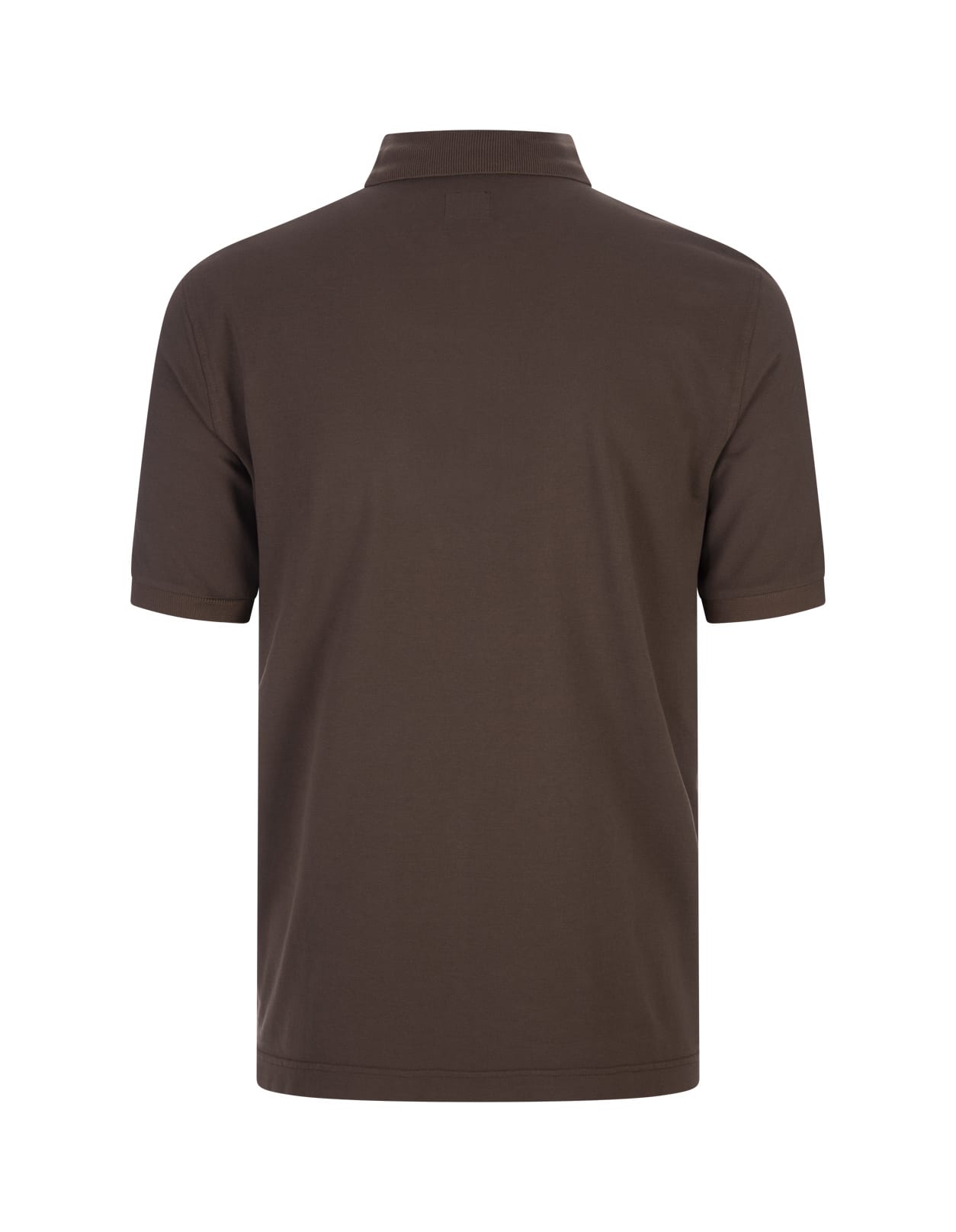 Shop Fedeli Brown Cotton Pique Polo Shirt