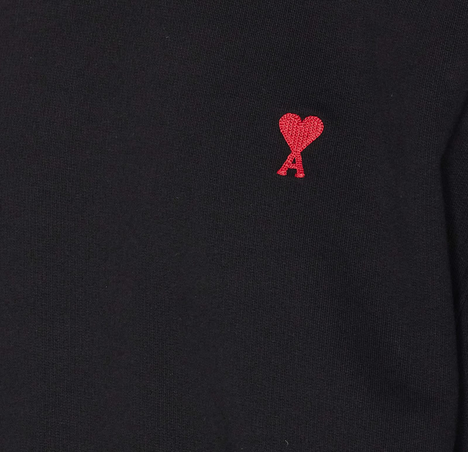 Ami Alexandre Mattiussi Ami Navy Blue Cotton Jersey Sweater With Signature Embroidered Motif In Black