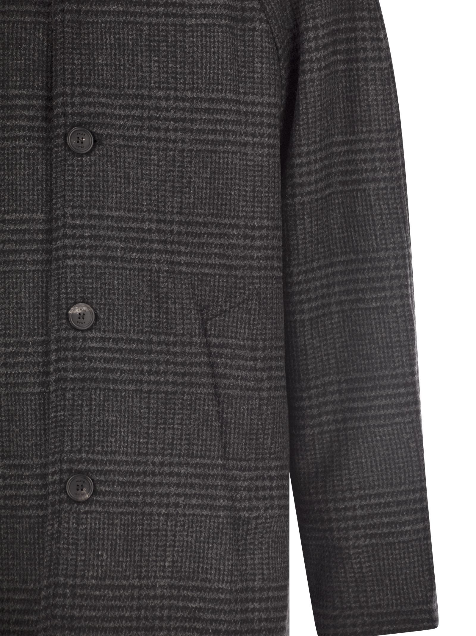 Shop Paltò Marcello - Wool Coat In Black/grey