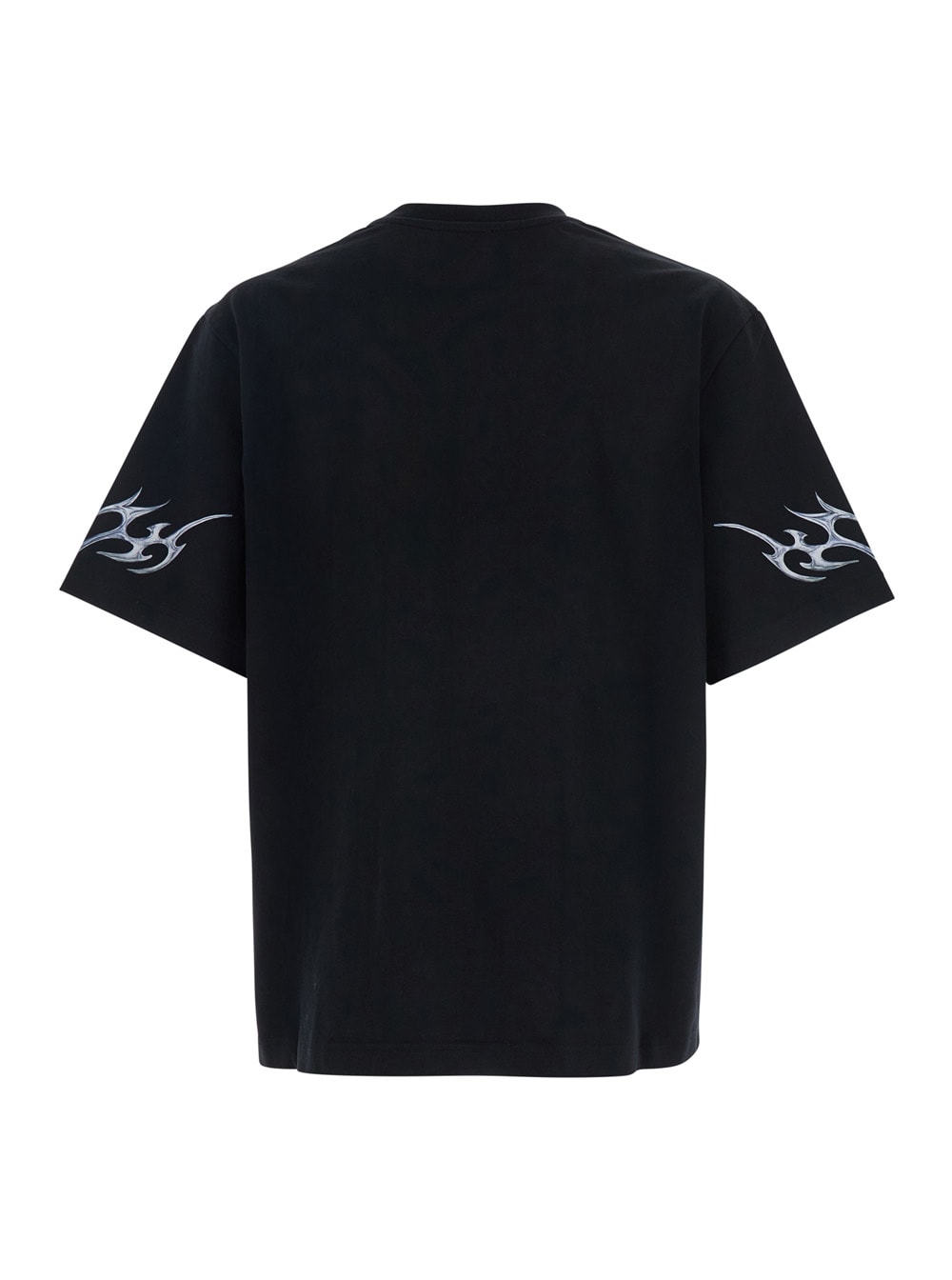 Casablanca Blades Printed Organic Cotton-jersey T-shirt In Black
