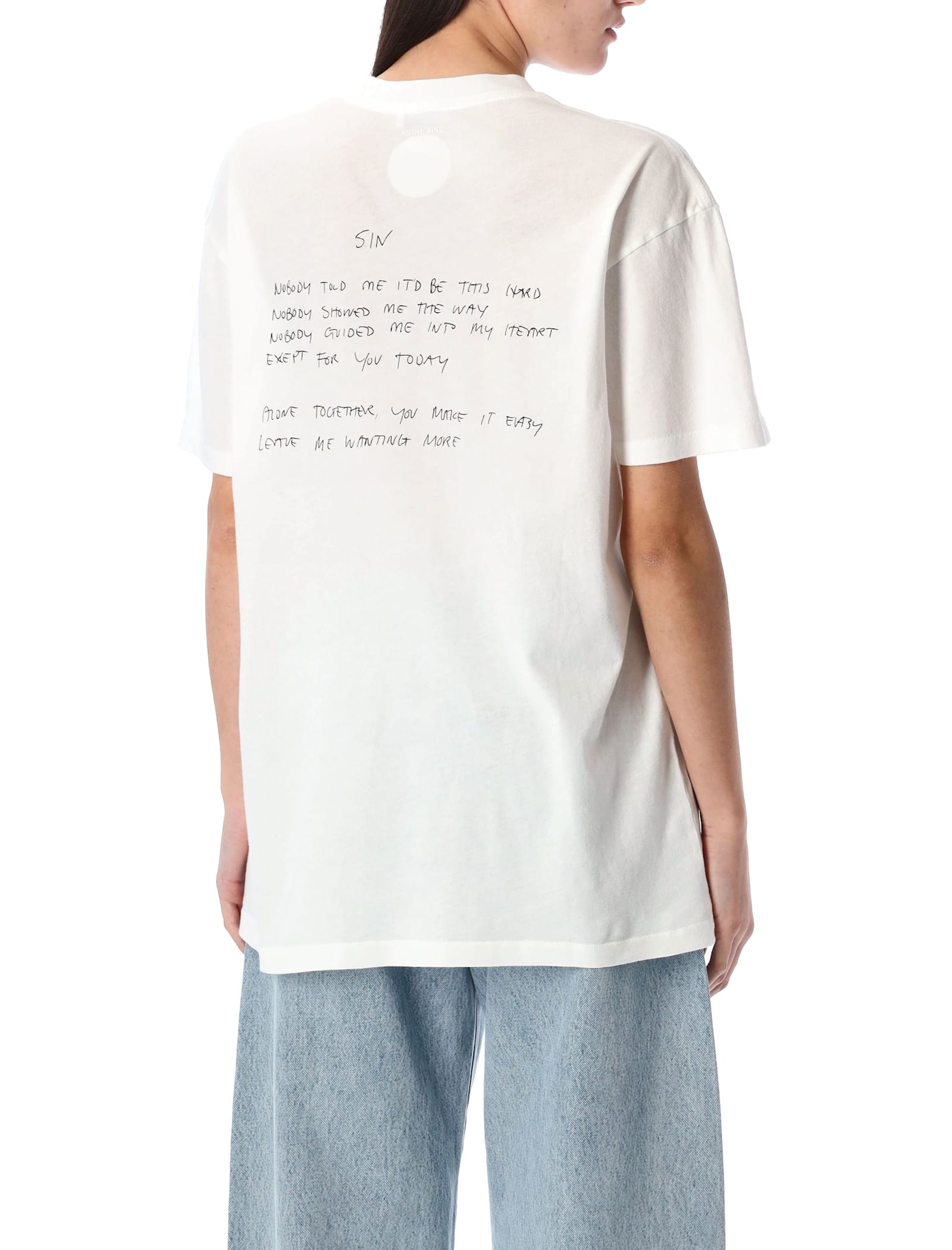 Shop Anine Bing Walker Tee Lyrics In Ivory